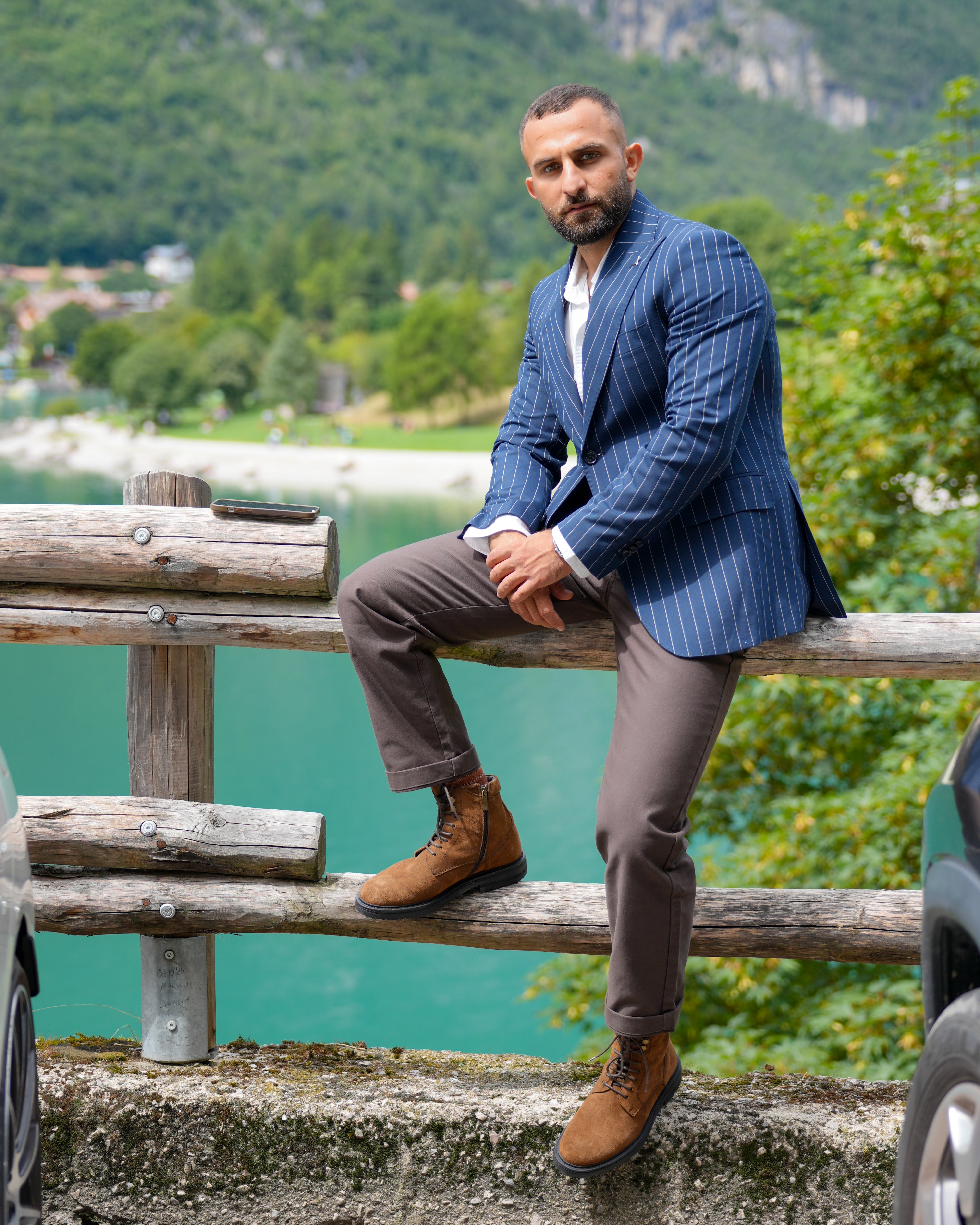 Stivali di lusso SHALAPI Maserati 1.1 in pelle scamosciata color cammello