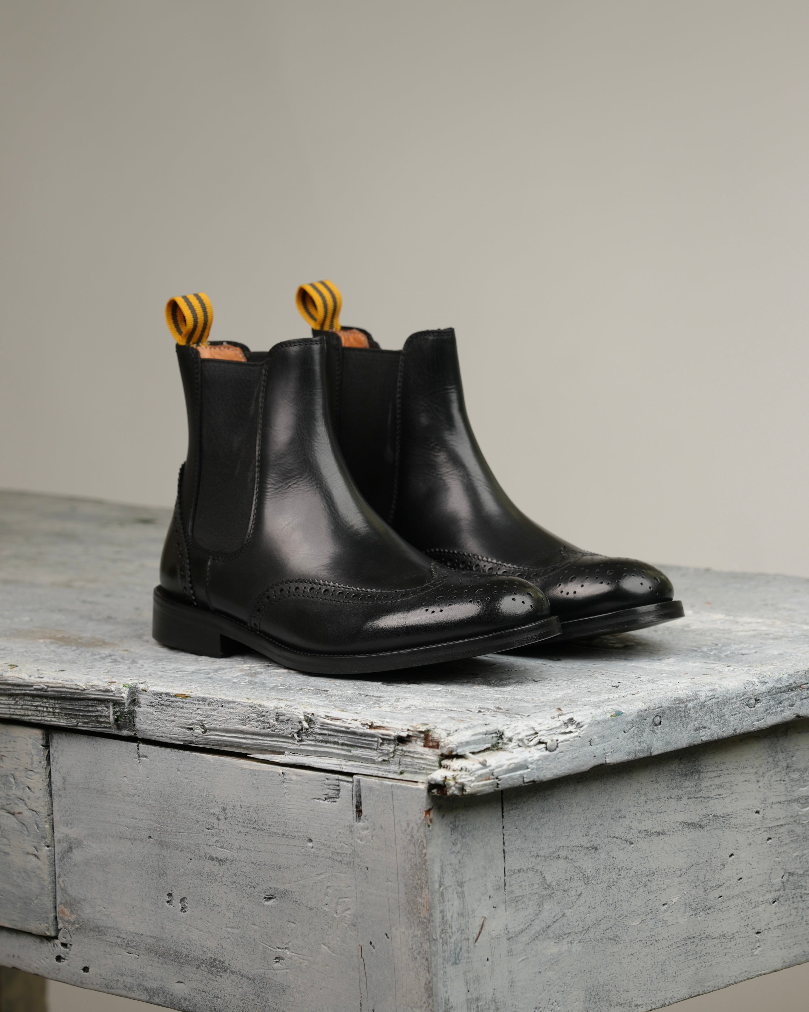 Botines chelsea Oxford de lujo SHALAPI Napoli de 1.1 pulgadas en negro