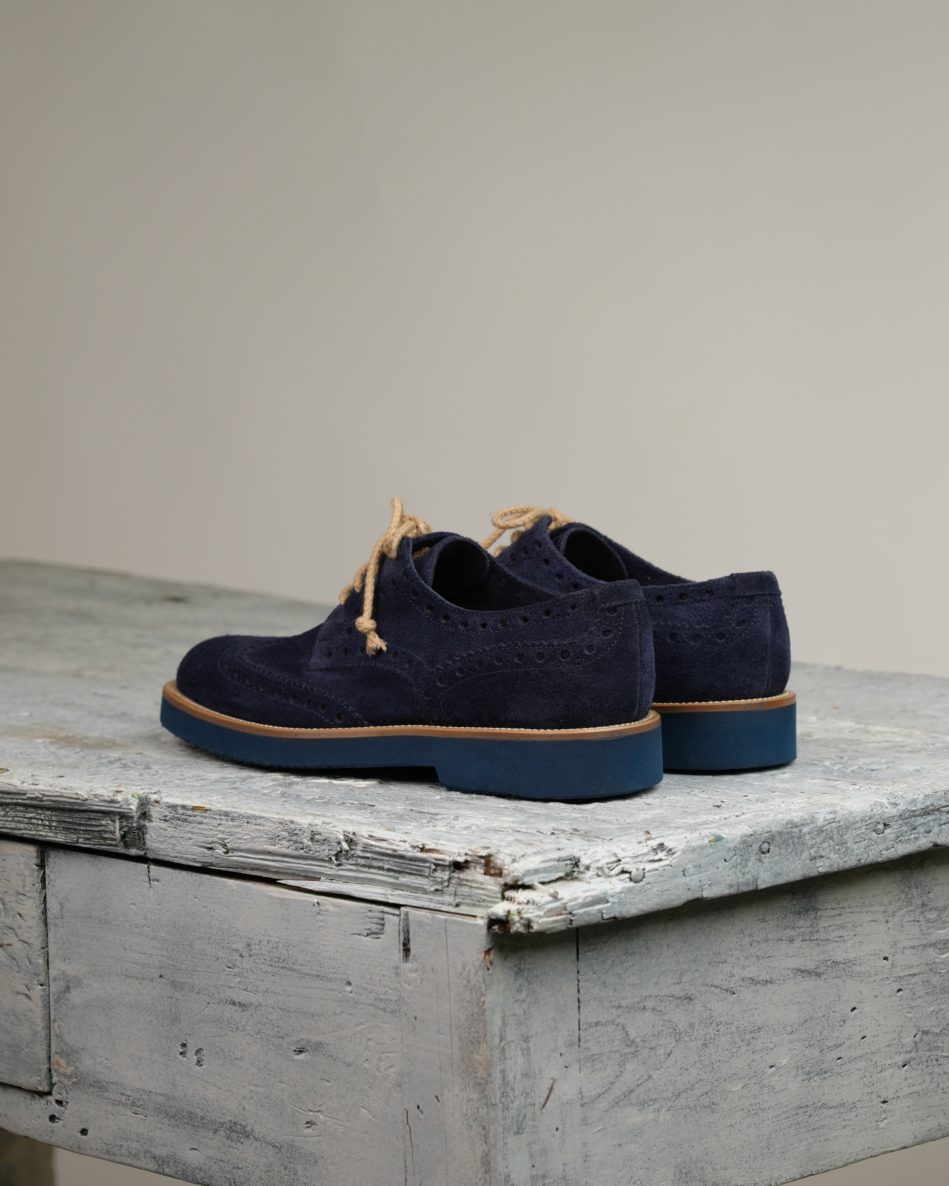 Ponente – Brogue Oxford de ante azul