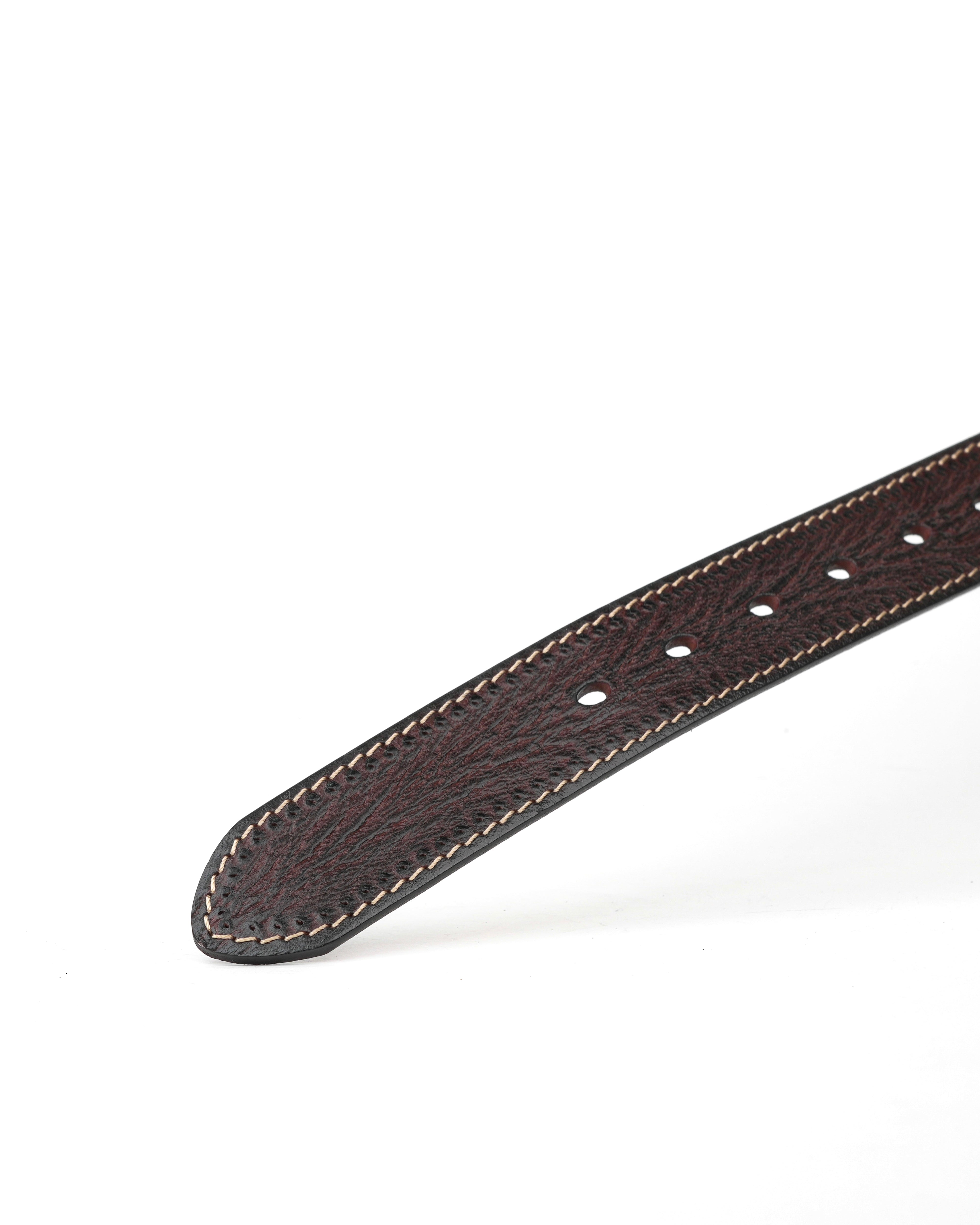 SHALAPI Cinture in vera pelle marrone scuro