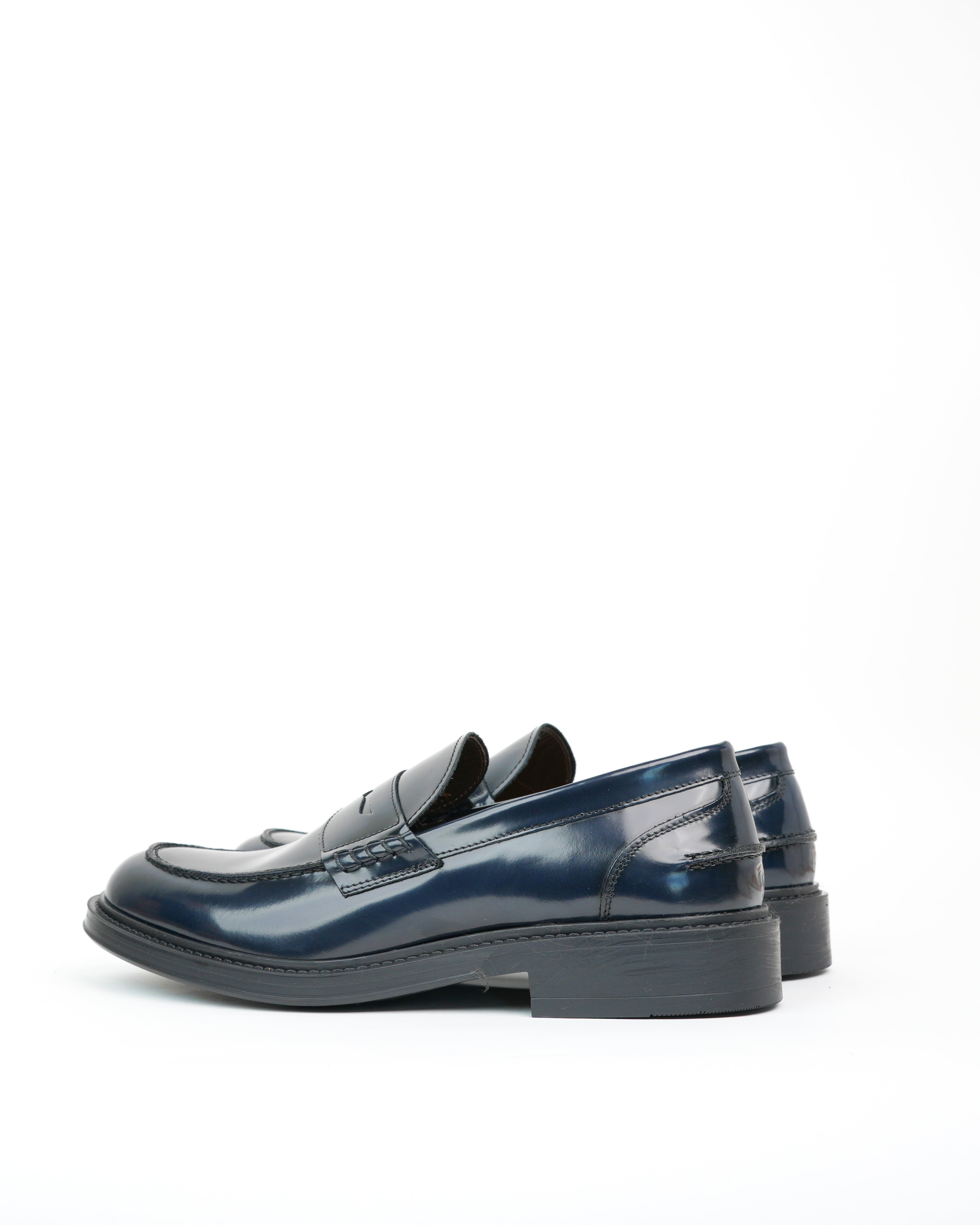 Mocassini penny SHALAPI Chester 1.1 da uomo blu lucido