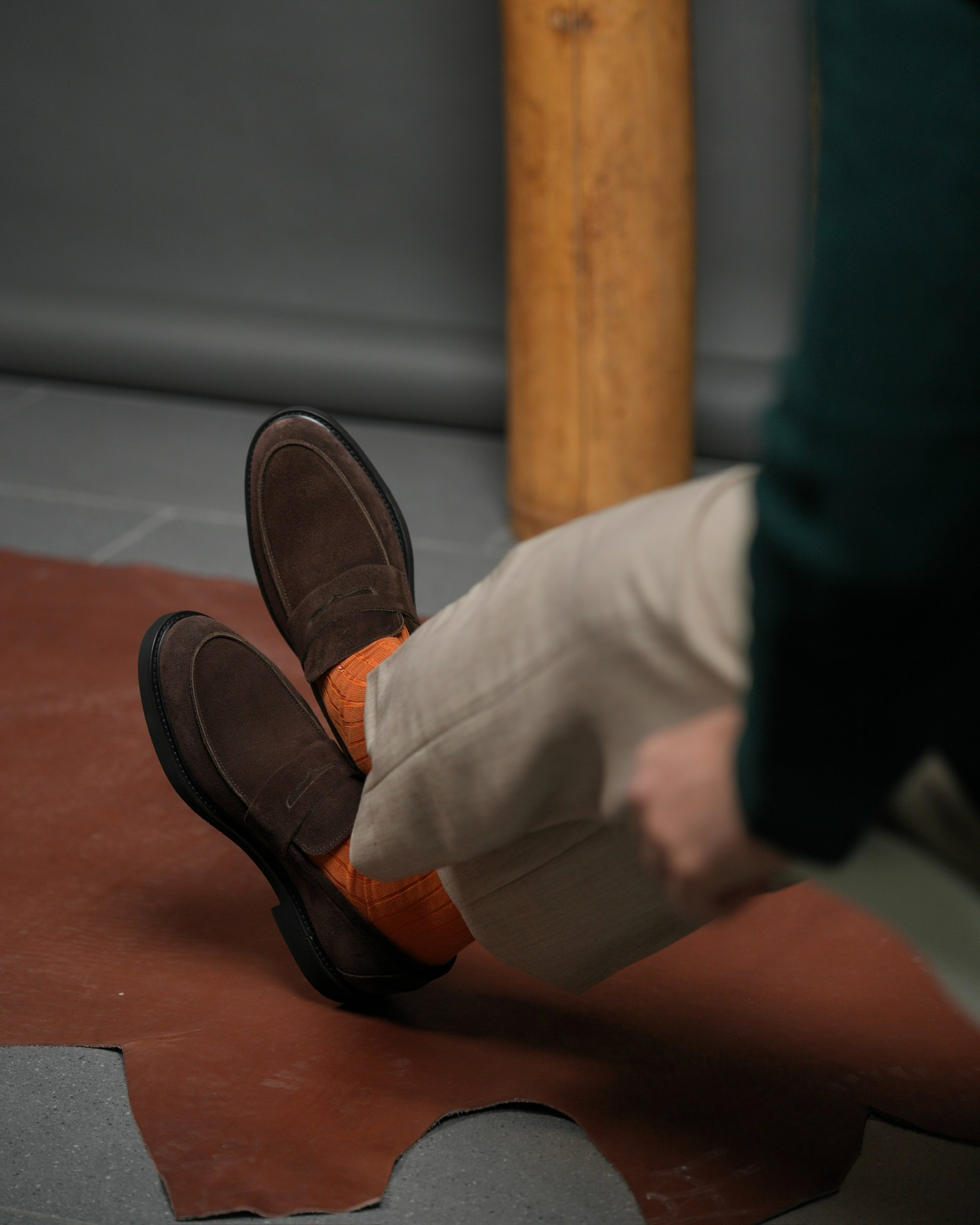 SHALAPI italian penny loafers for men in suede brown