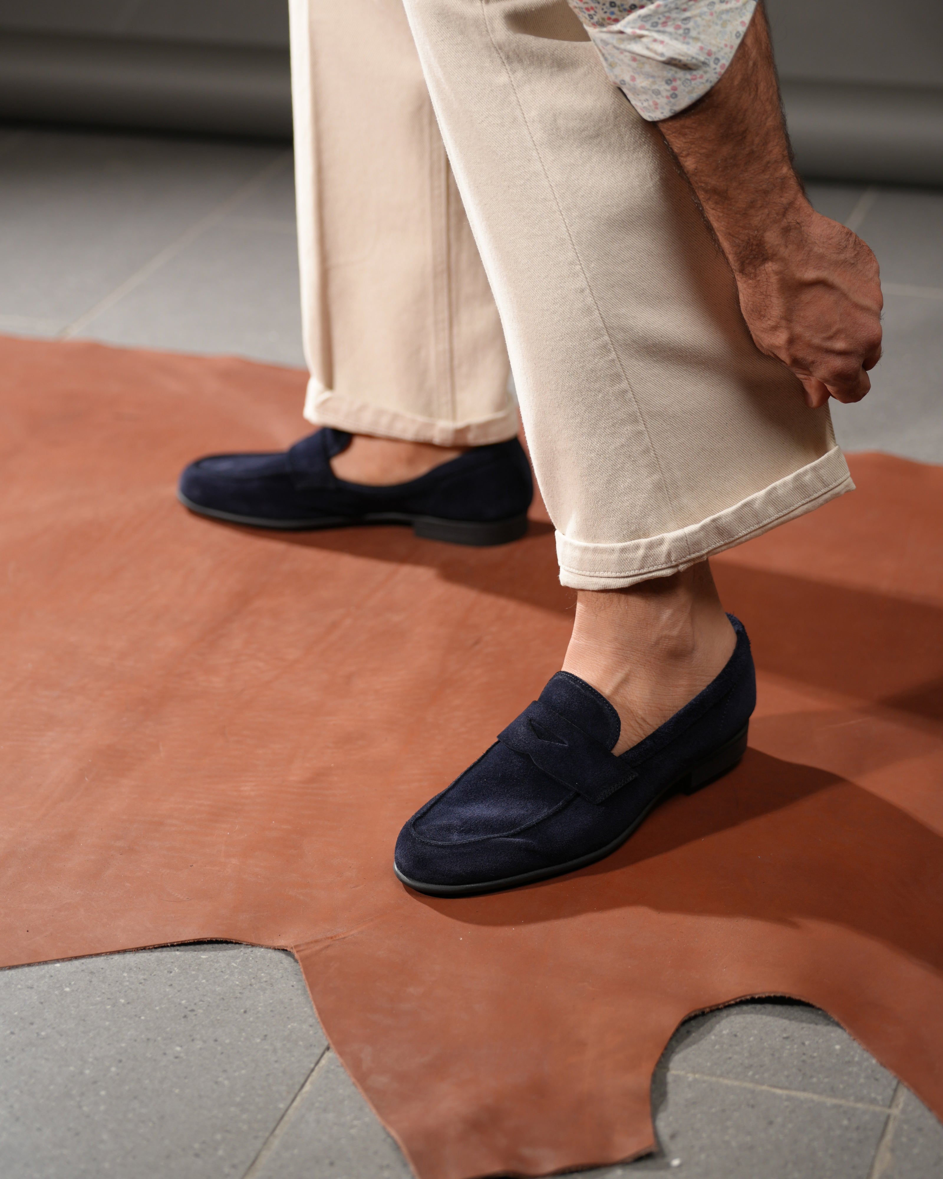 Mocassini Marechiaro in pelle scamosciata blu