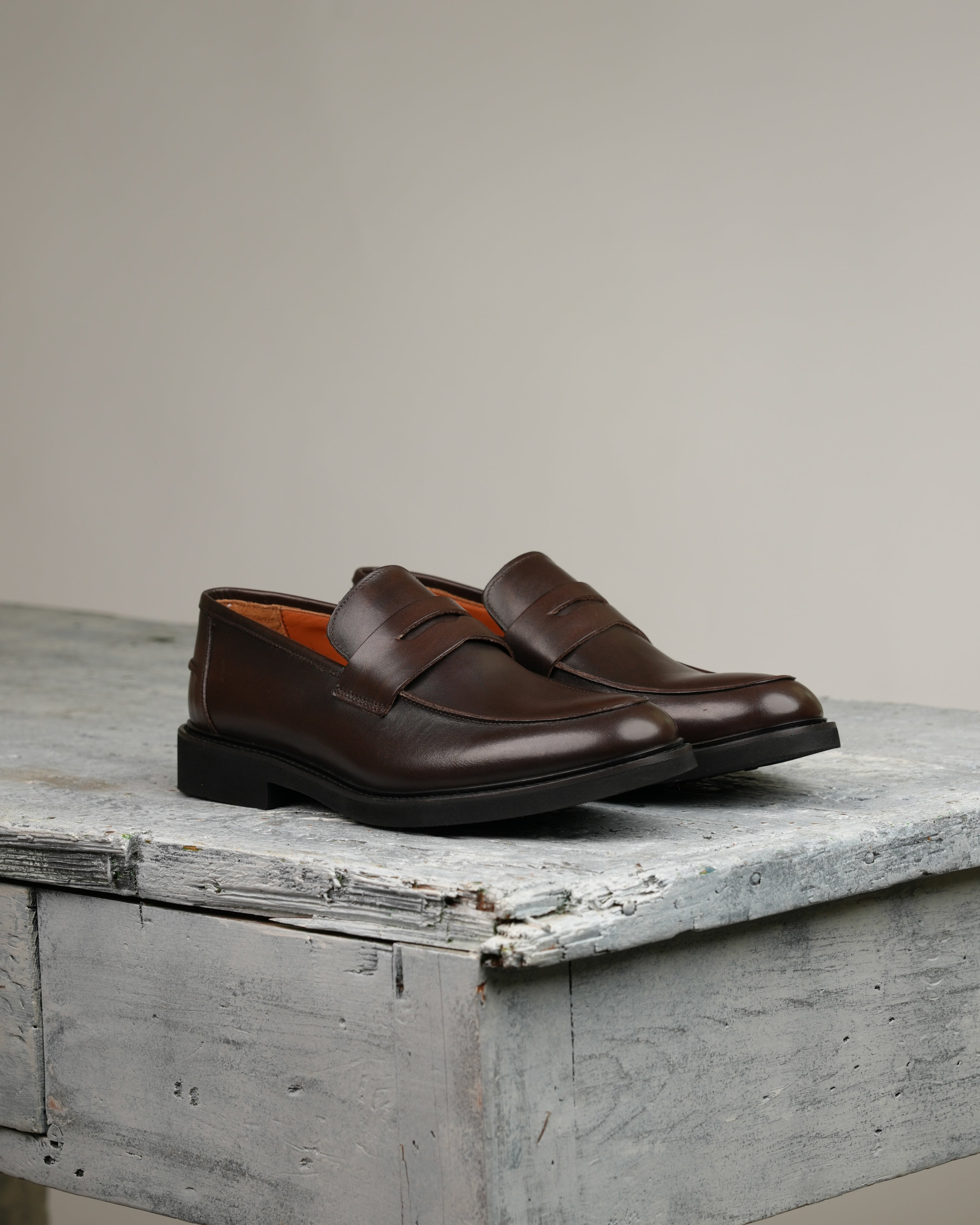 SHALAPI mocasines italianos para hombre en marrón