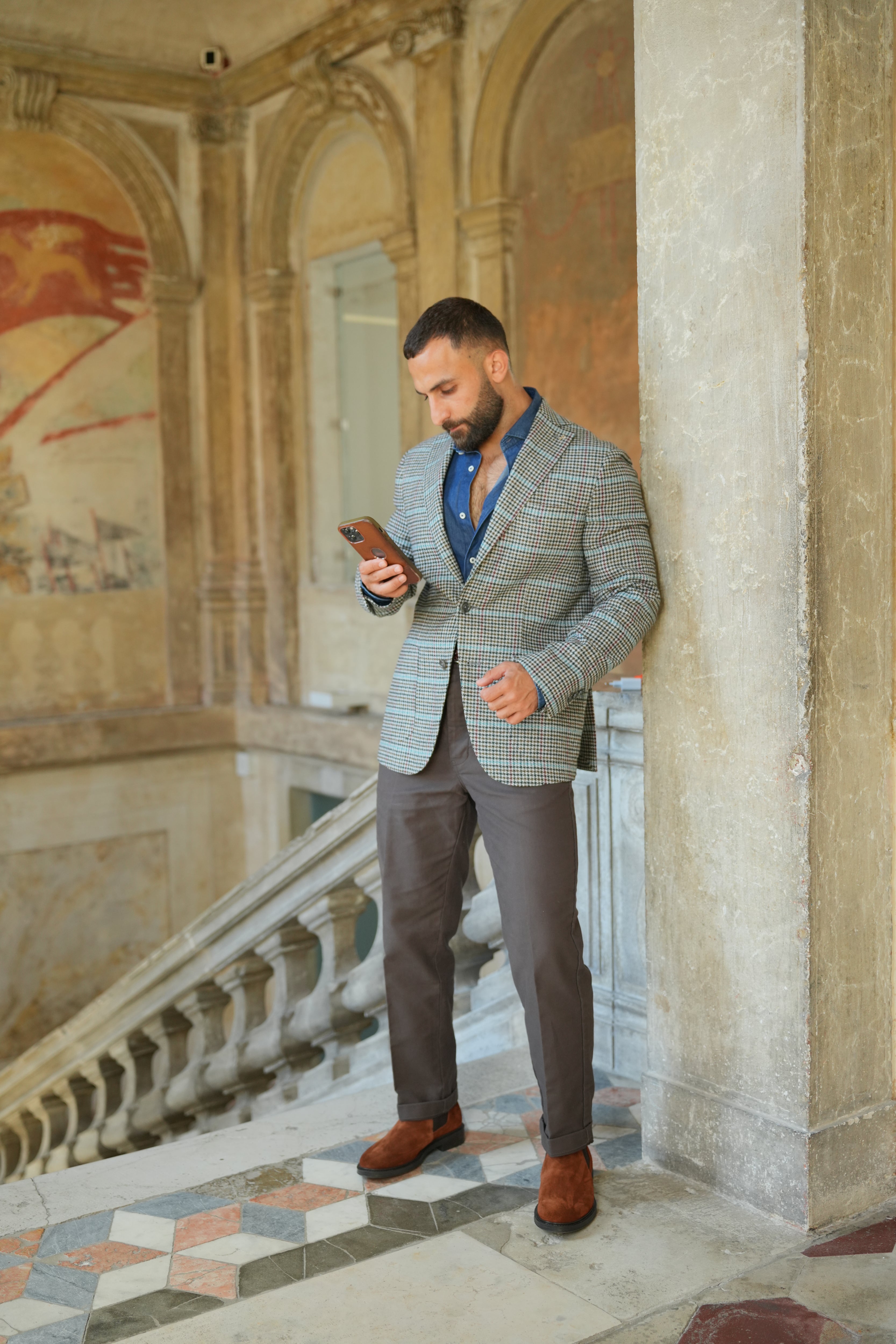 Stivali da strada di lusso SHALAPI 1.1 in camoscio cammello