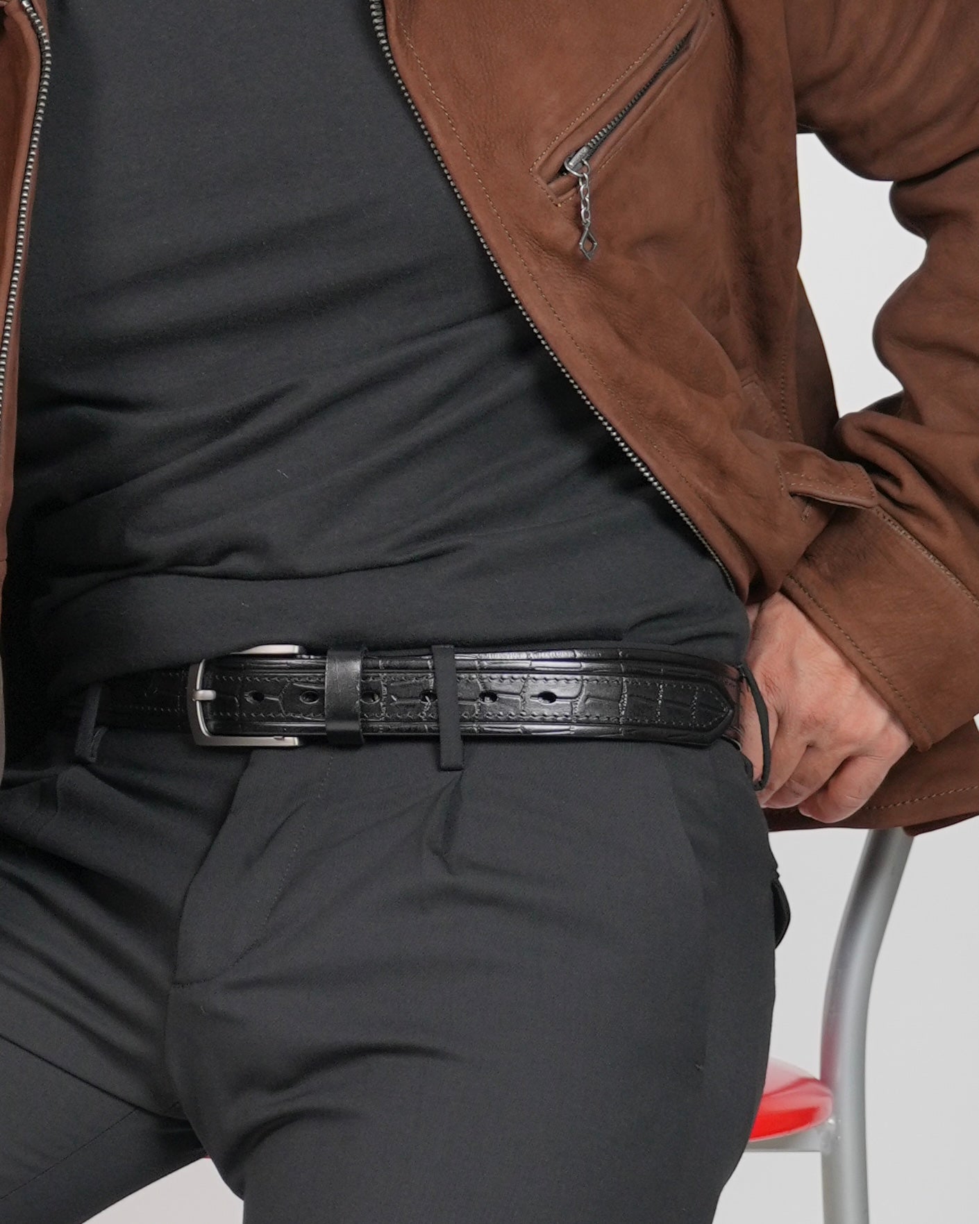 Giacca in pelle di vitello nabuk SHALAPI Modena