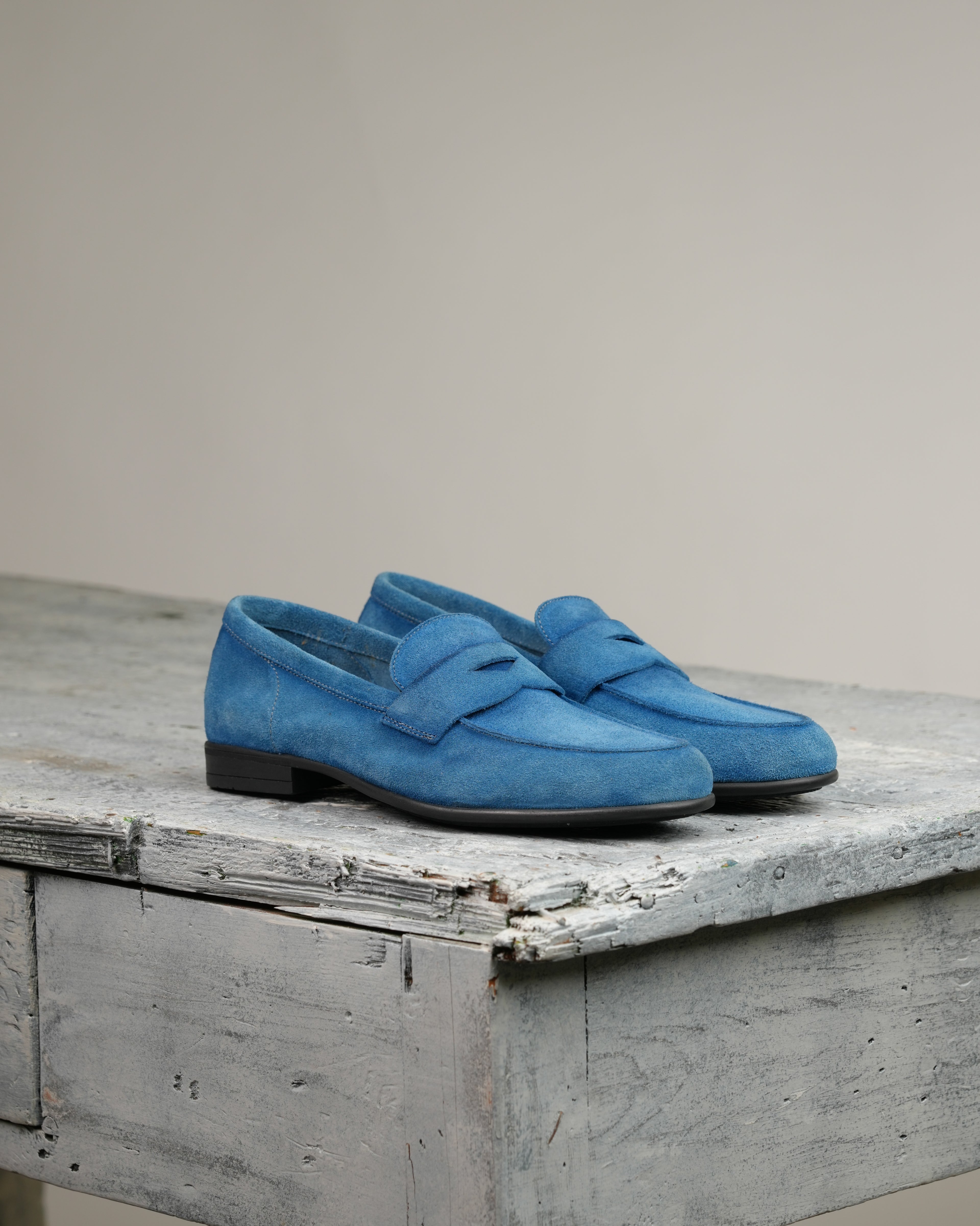 Mocasines de piel vuelta Marechiaro azul claro