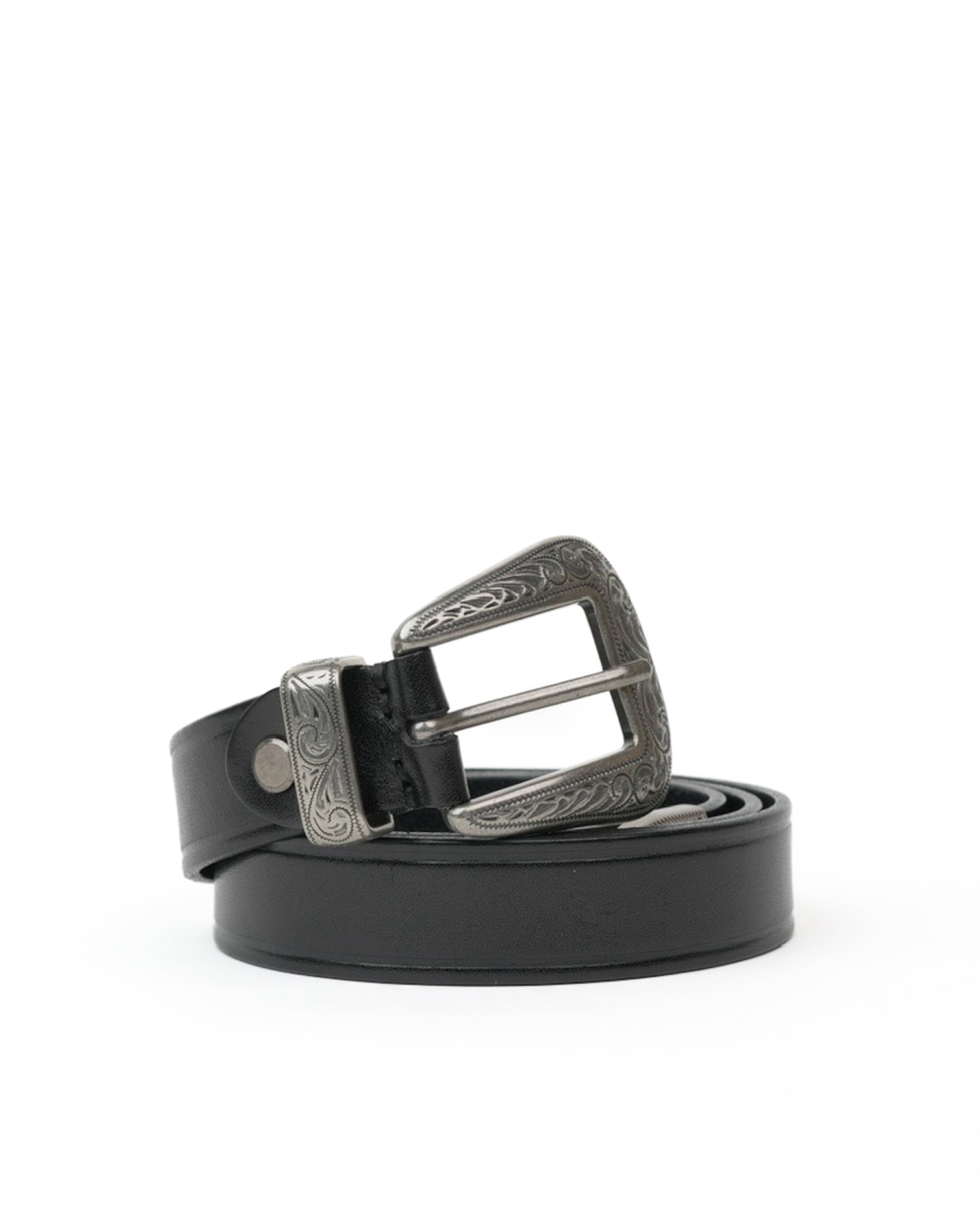 SHALAPI Cinture in vera pelle nera