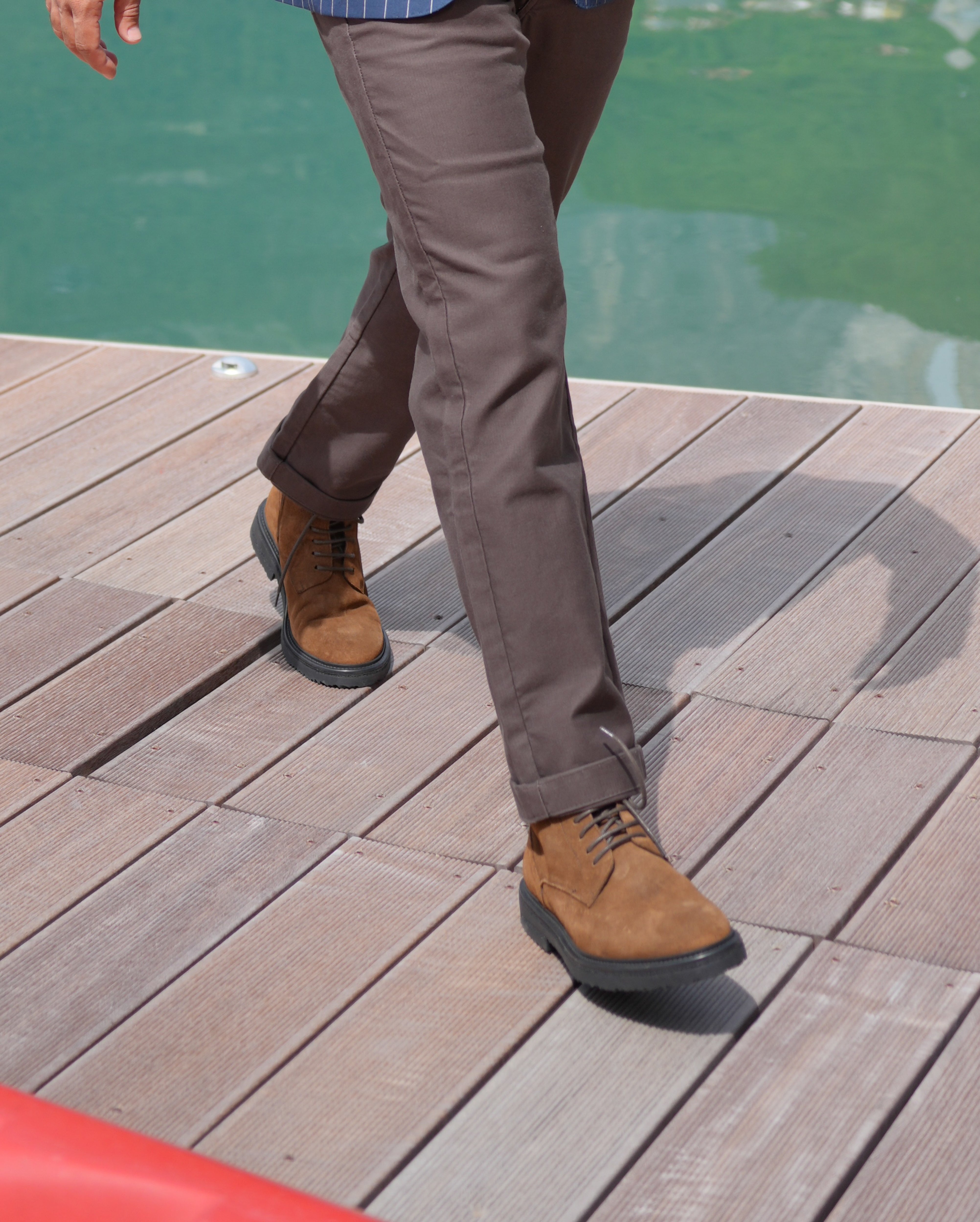 Stivali di lusso SHALAPI Maserati 1.1 in pelle scamosciata color cammello