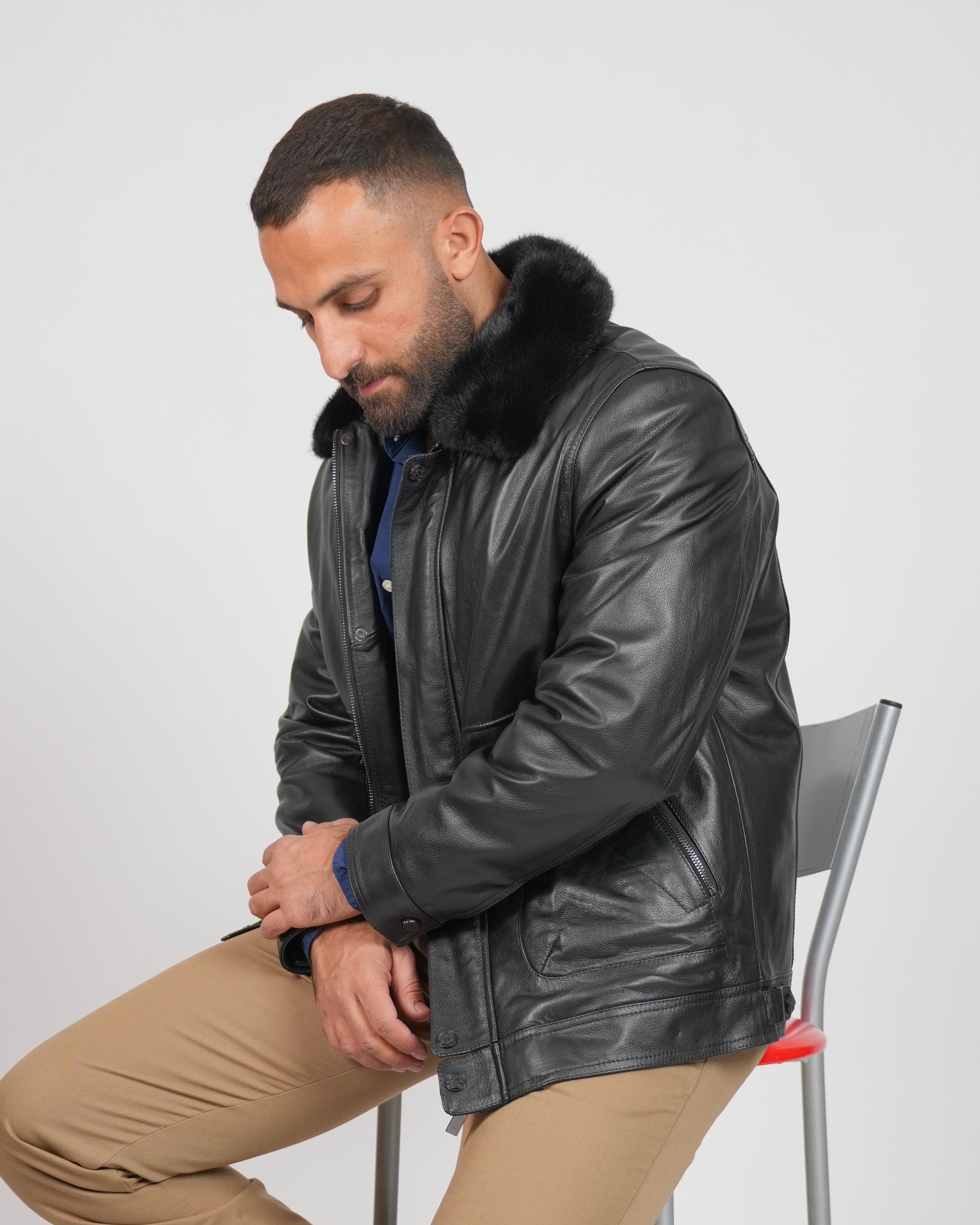 Shalapi in vera pelle per doppie stagioni in nero