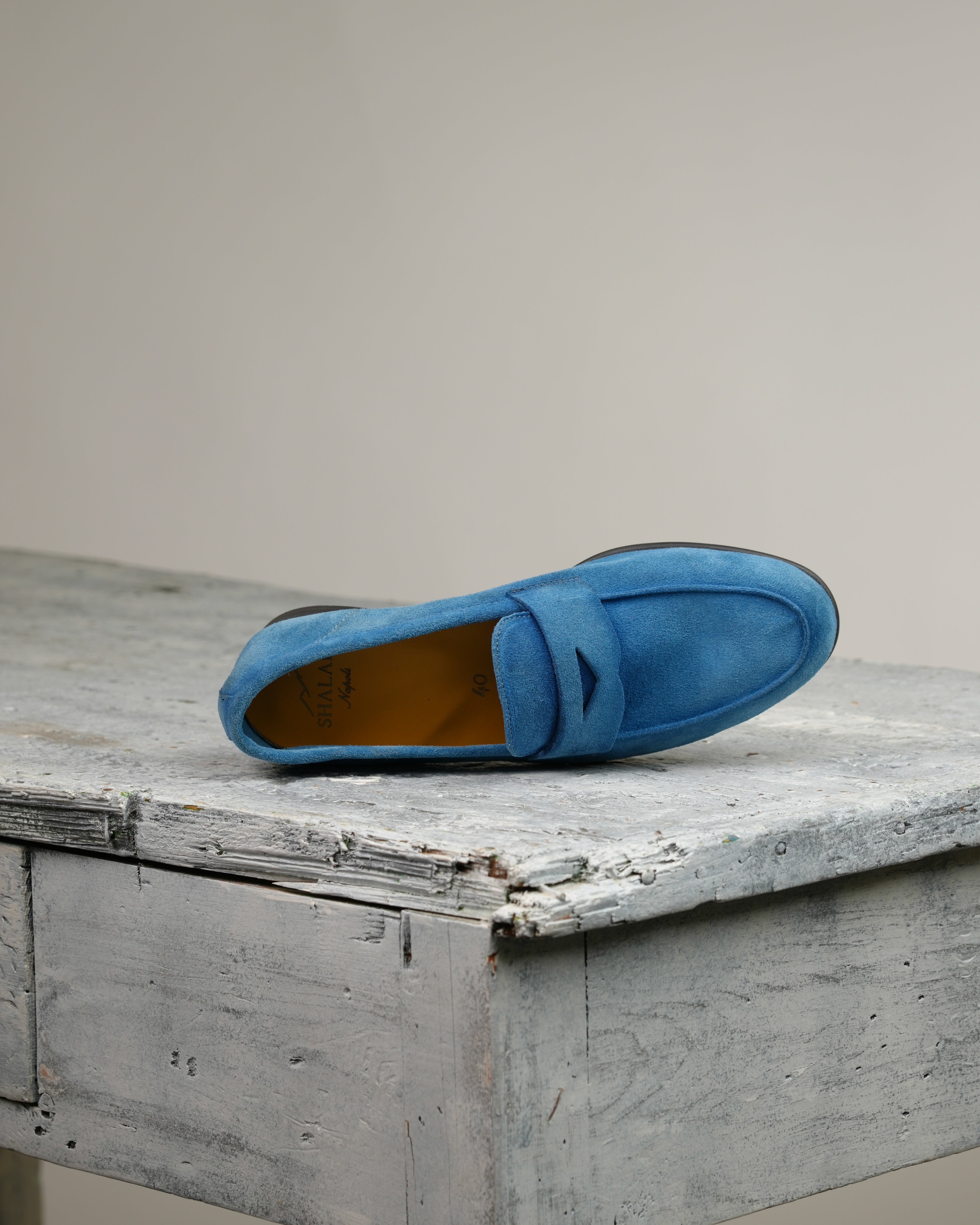 Mocasines de piel vuelta Marechiaro azul claro