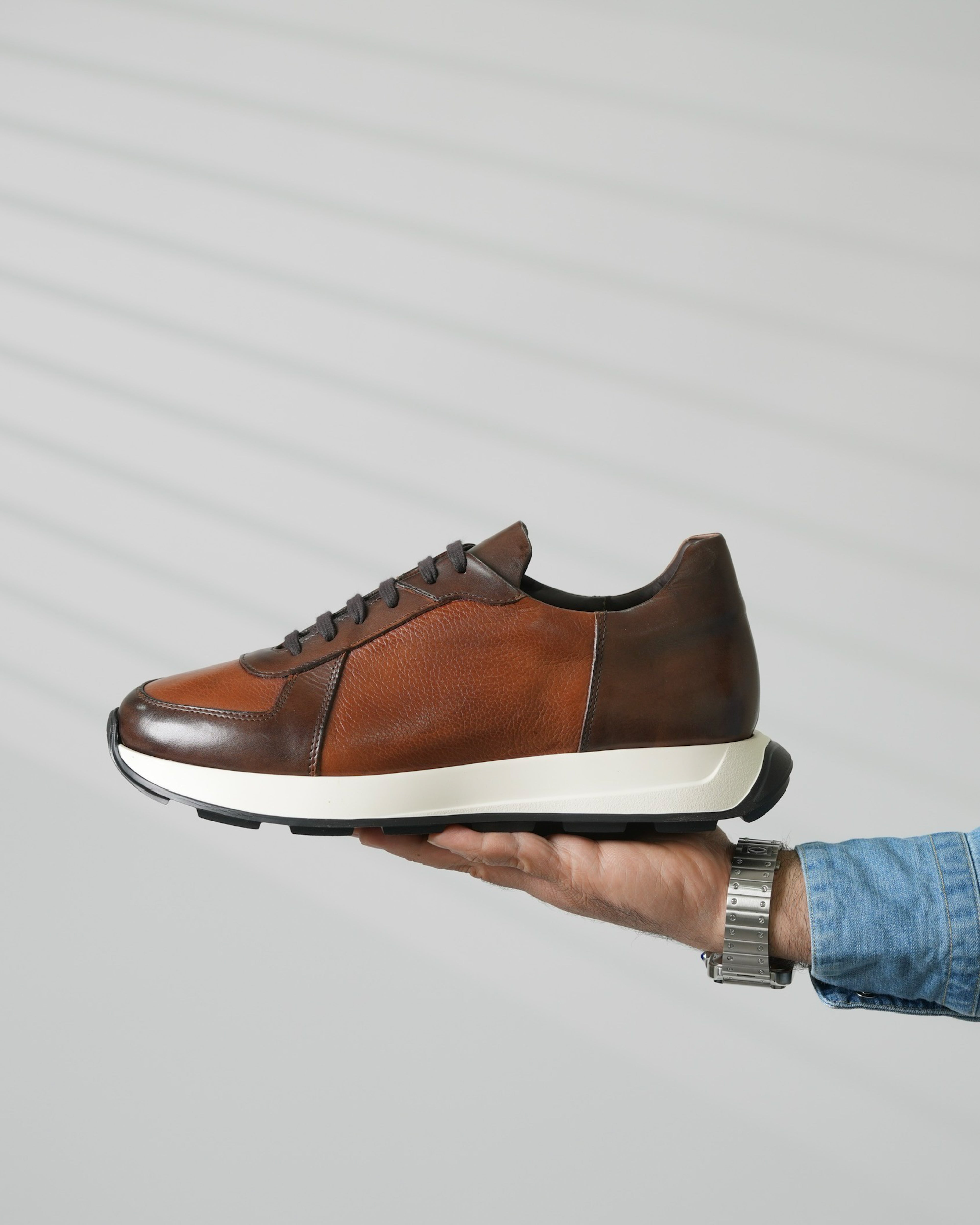 Sneakers di lusso SHALAPI MILANO 1.1 da uomo in cammello