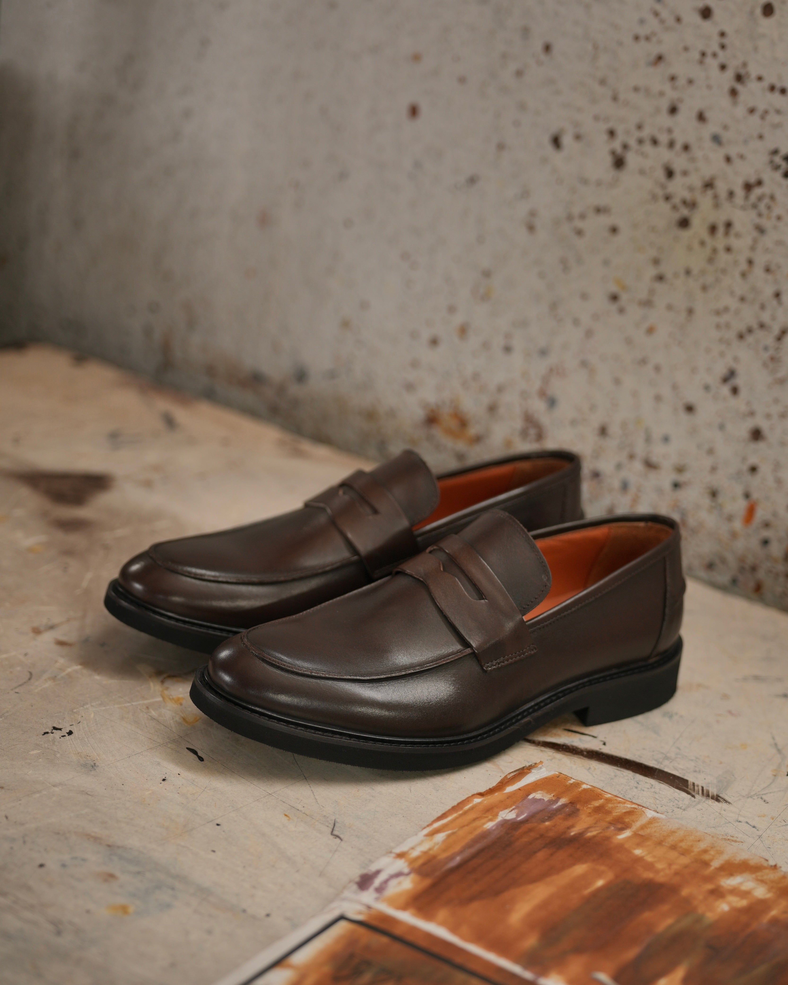 SHALAPI italian penny loafers for men in brown