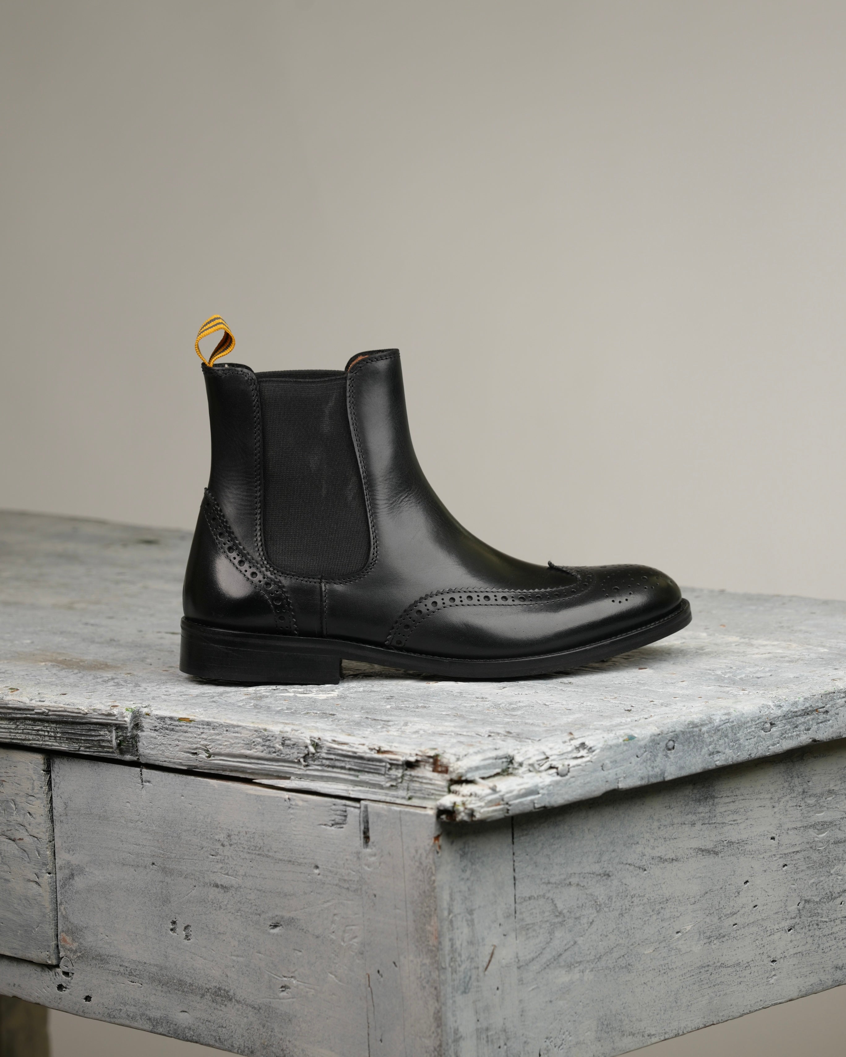 Botines chelsea Oxford de lujo SHALAPI Napoli de 1.1 pulgadas en negro