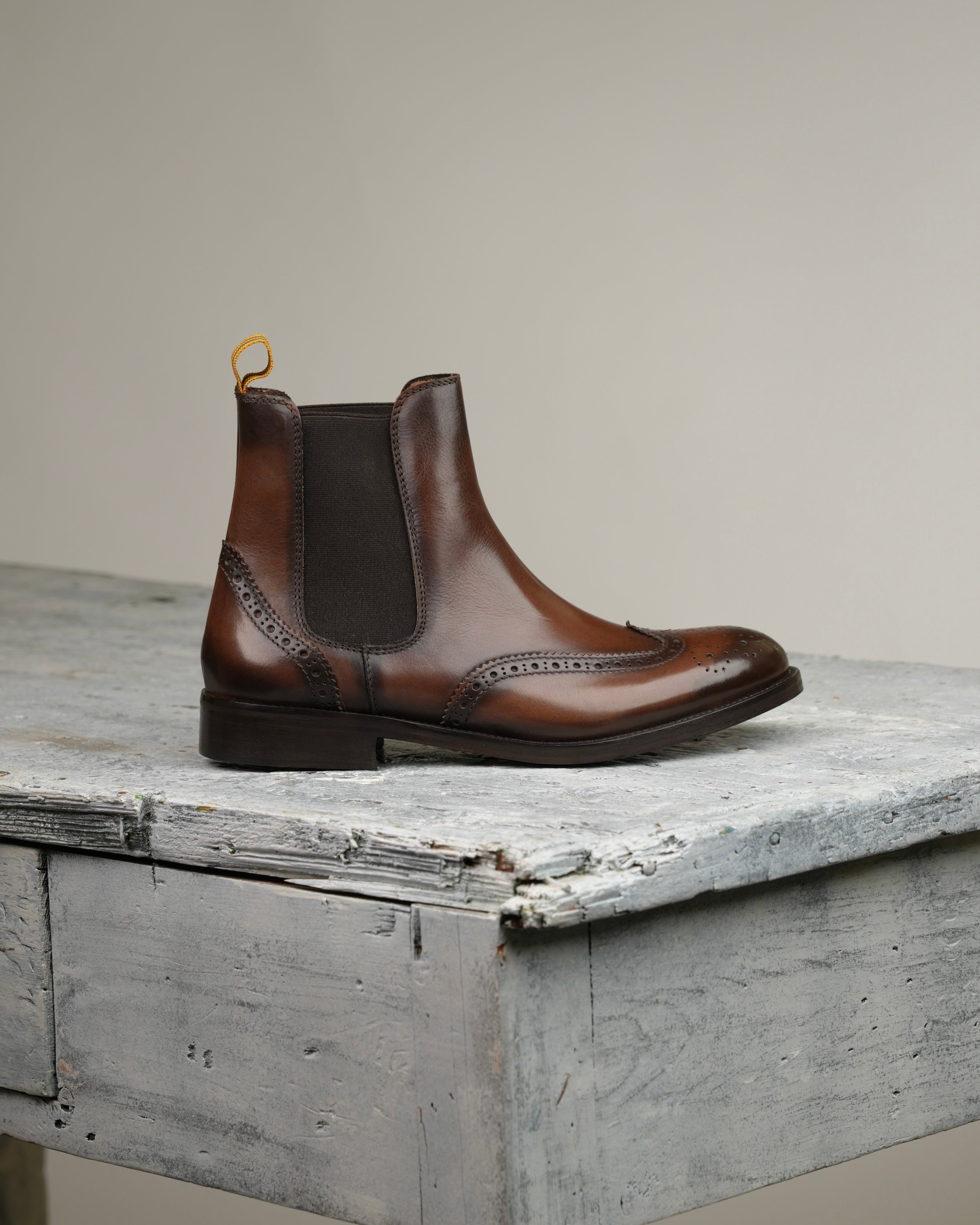 Botines SHALAPI Oxford de lujo en color marrón de 1.1 pulgadas