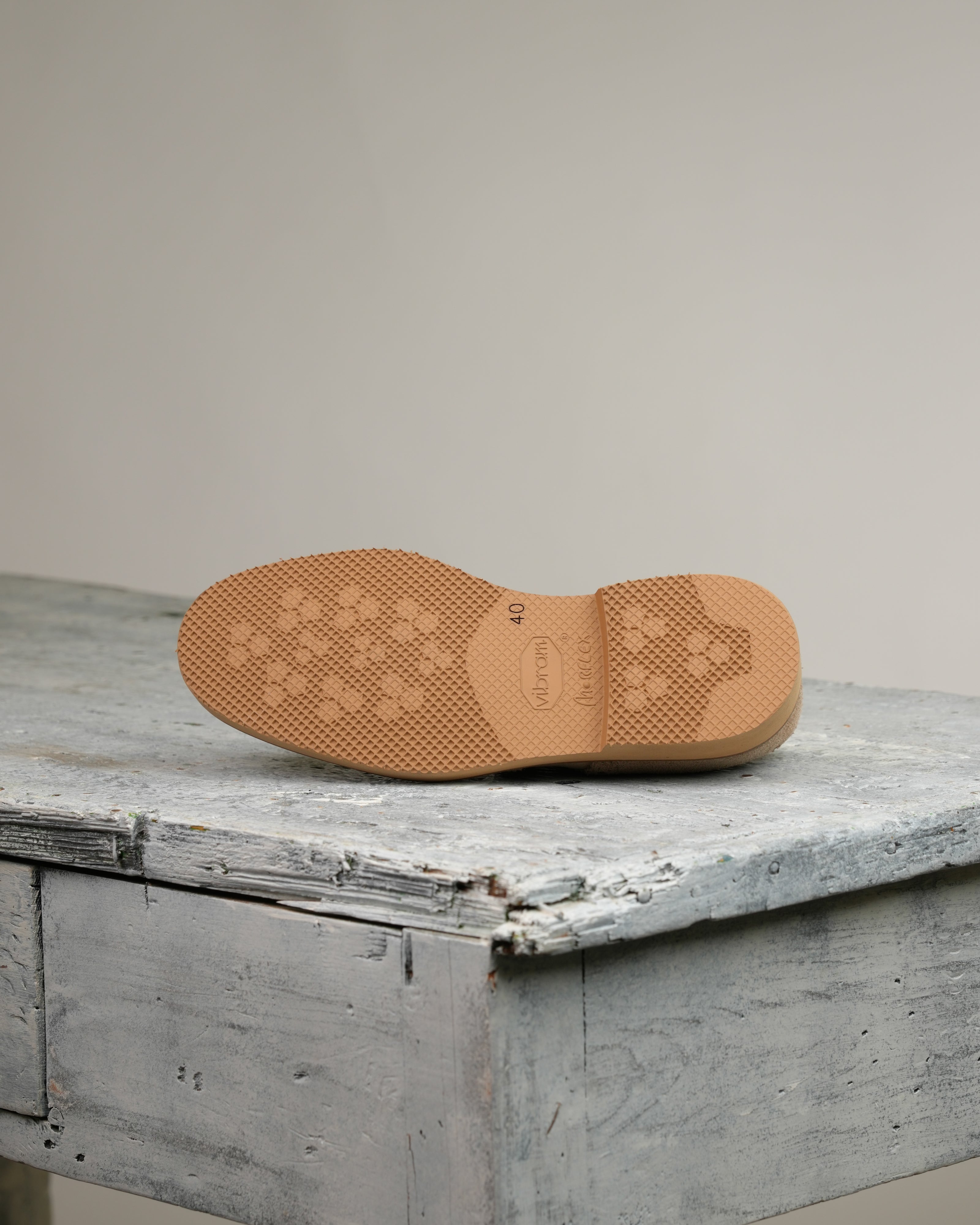 Ponente – Zapato brogue Oxford en ante beige