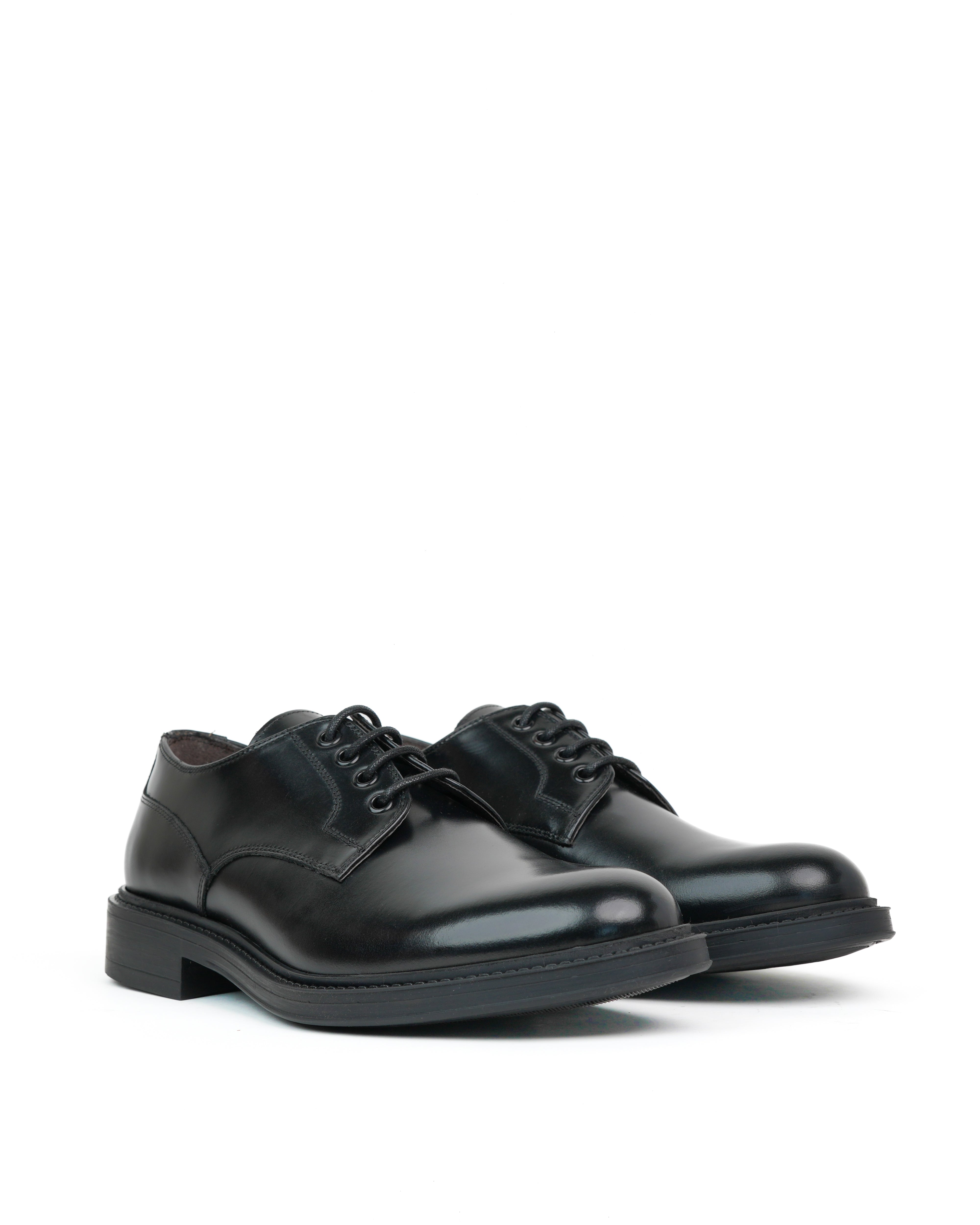 Scarpe Derby di lusso SHALAPI LEO 1.1 in nero lucido