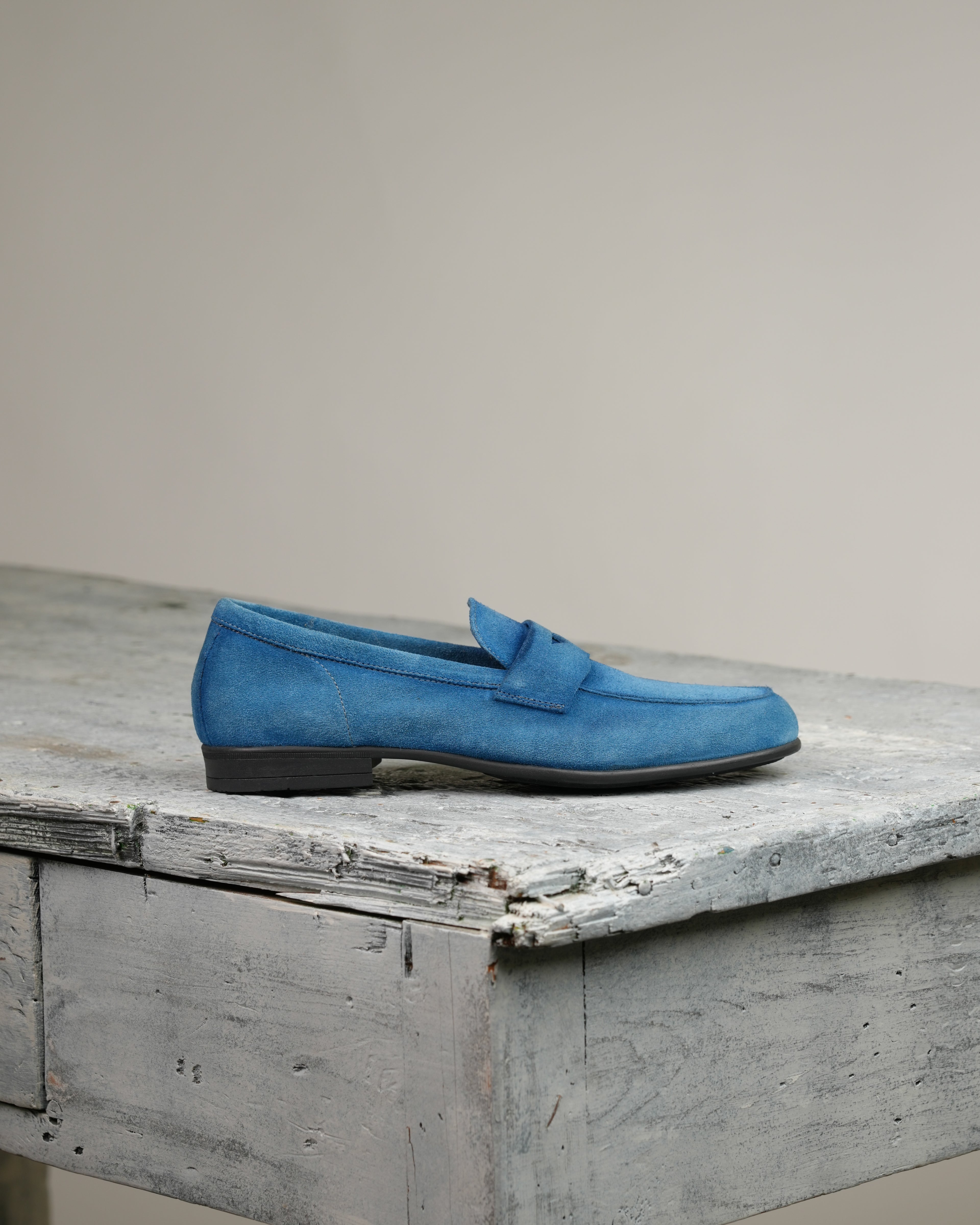 Mocasines de piel vuelta Marechiaro azul claro