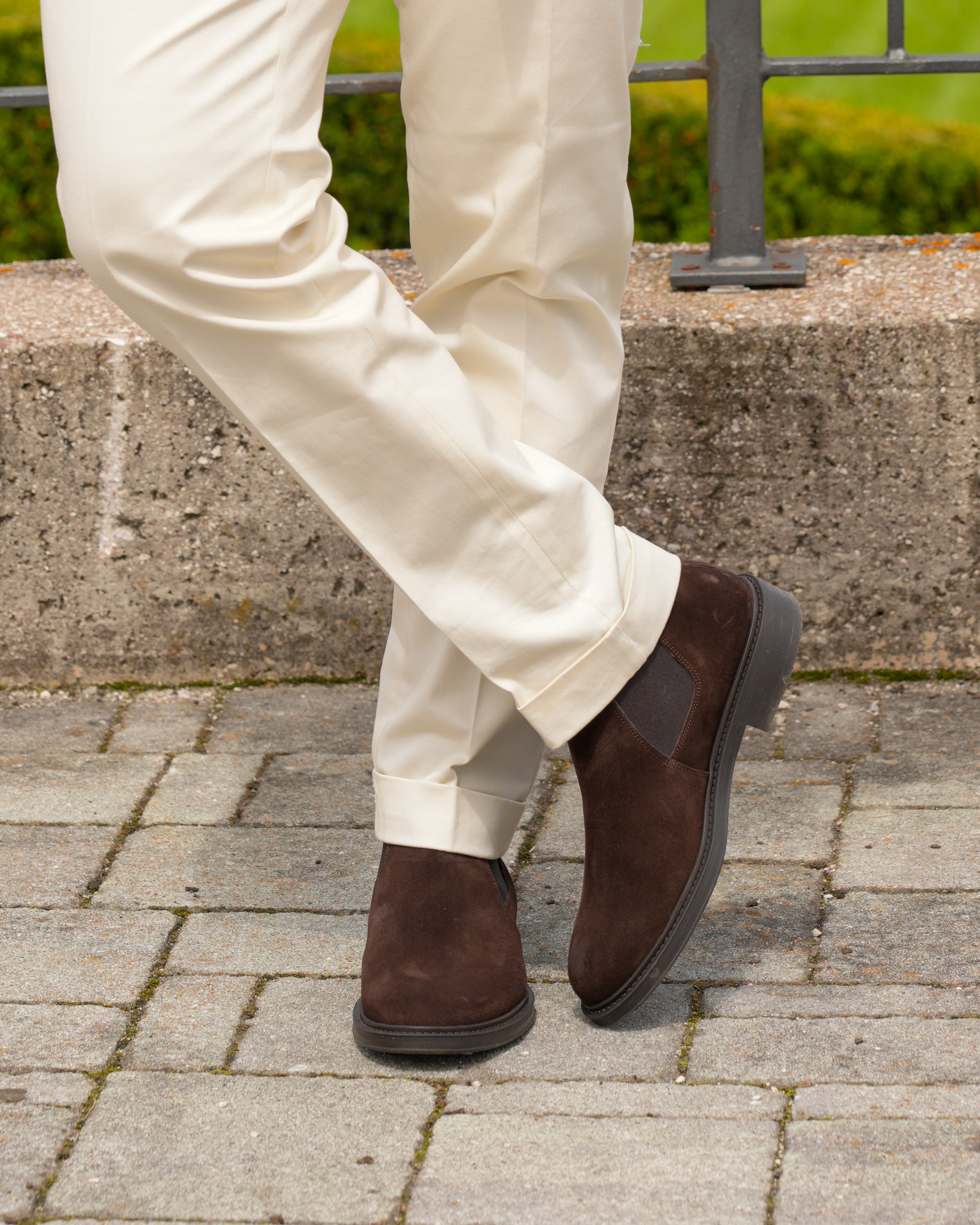 Stivali da strada di lusso SHALAPI 1.1 in pelle scamosciata marrone