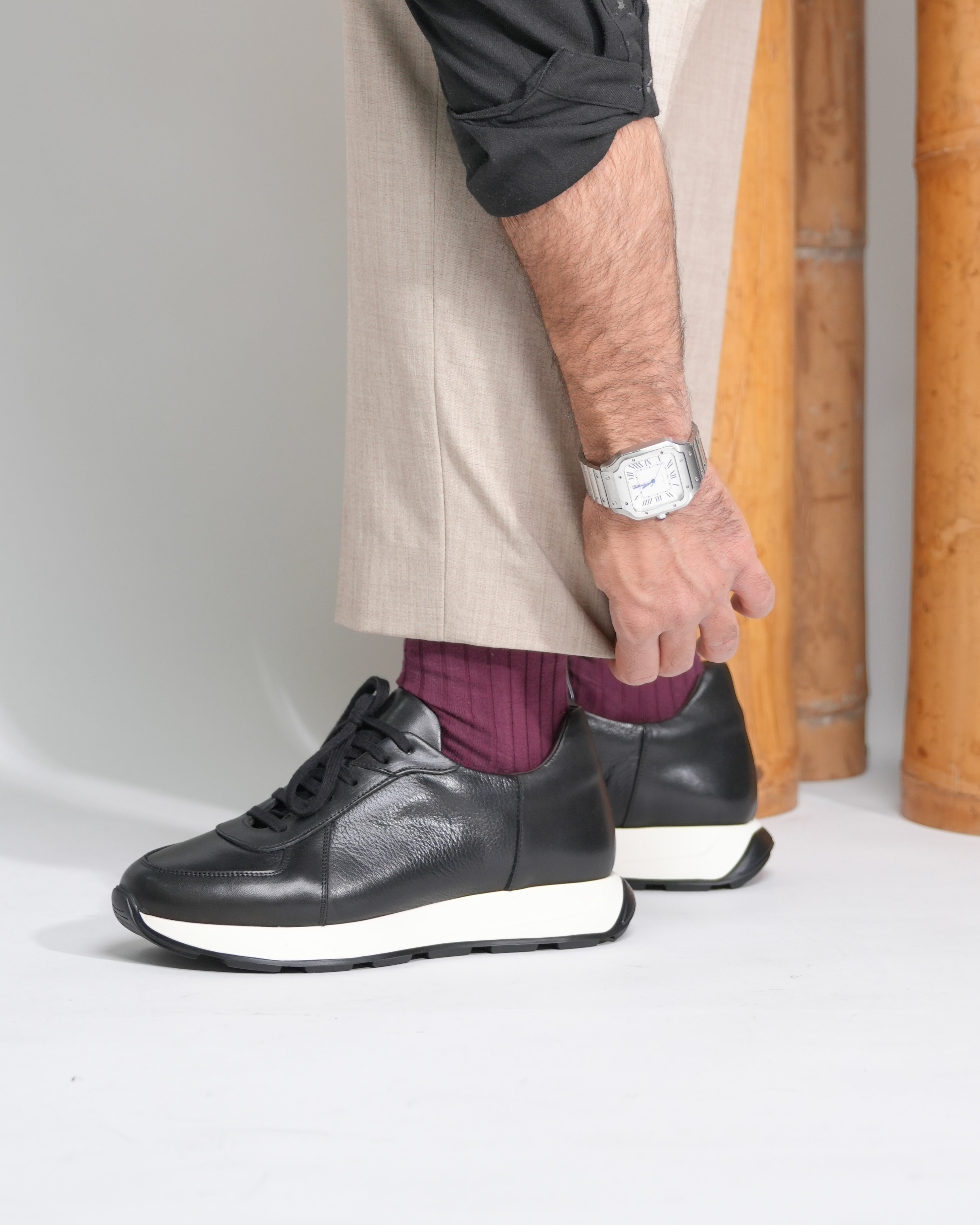 Sneakers di lusso SHALAPI MILANO 1.1 da uomo in pelle nera