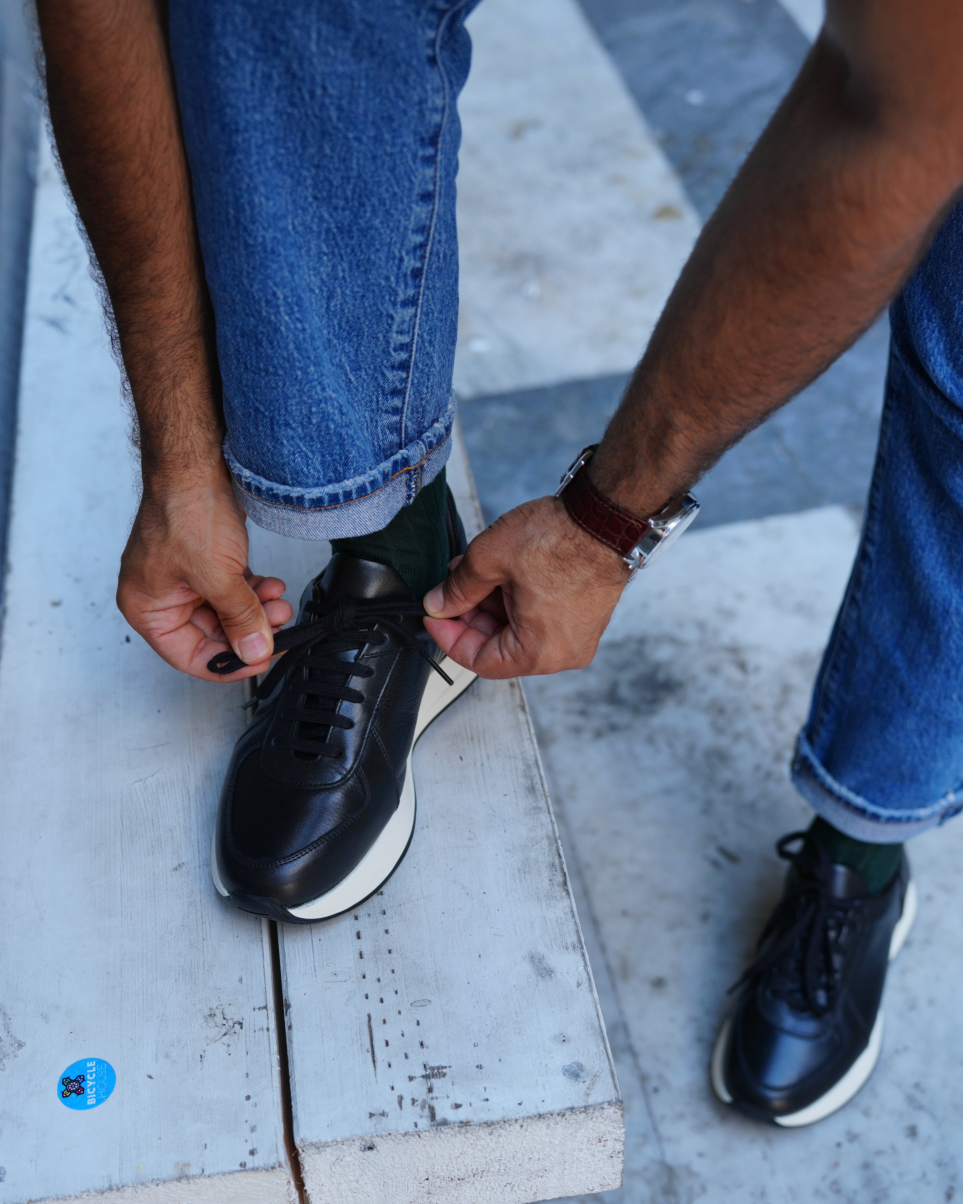 Sneakers di lusso SHALAPI MILANO 1.1 da uomo in pelle nera