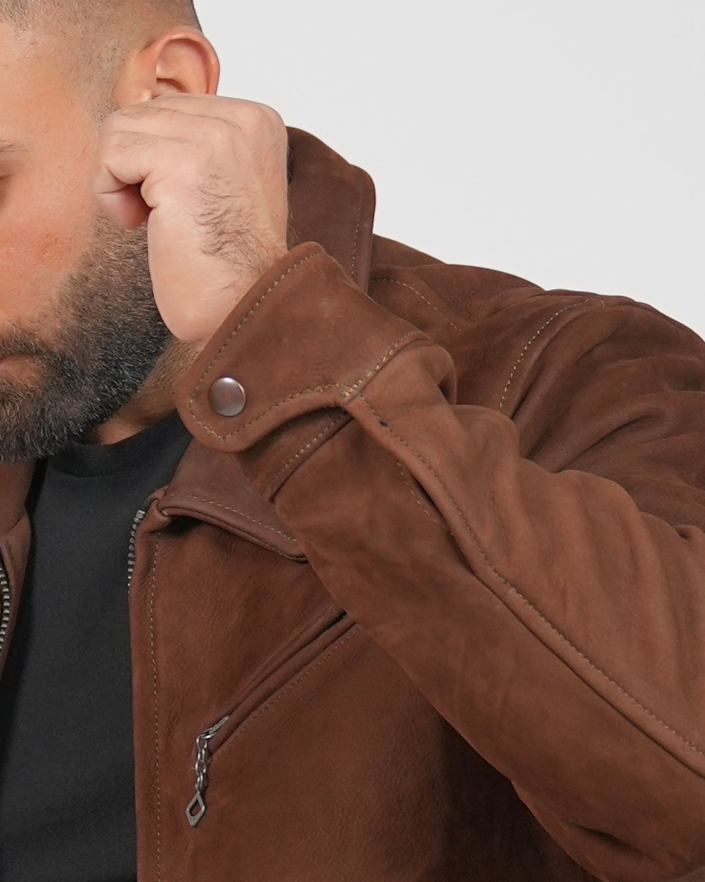 Giacca in pelle di vitello nabuk SHALAPI Modena