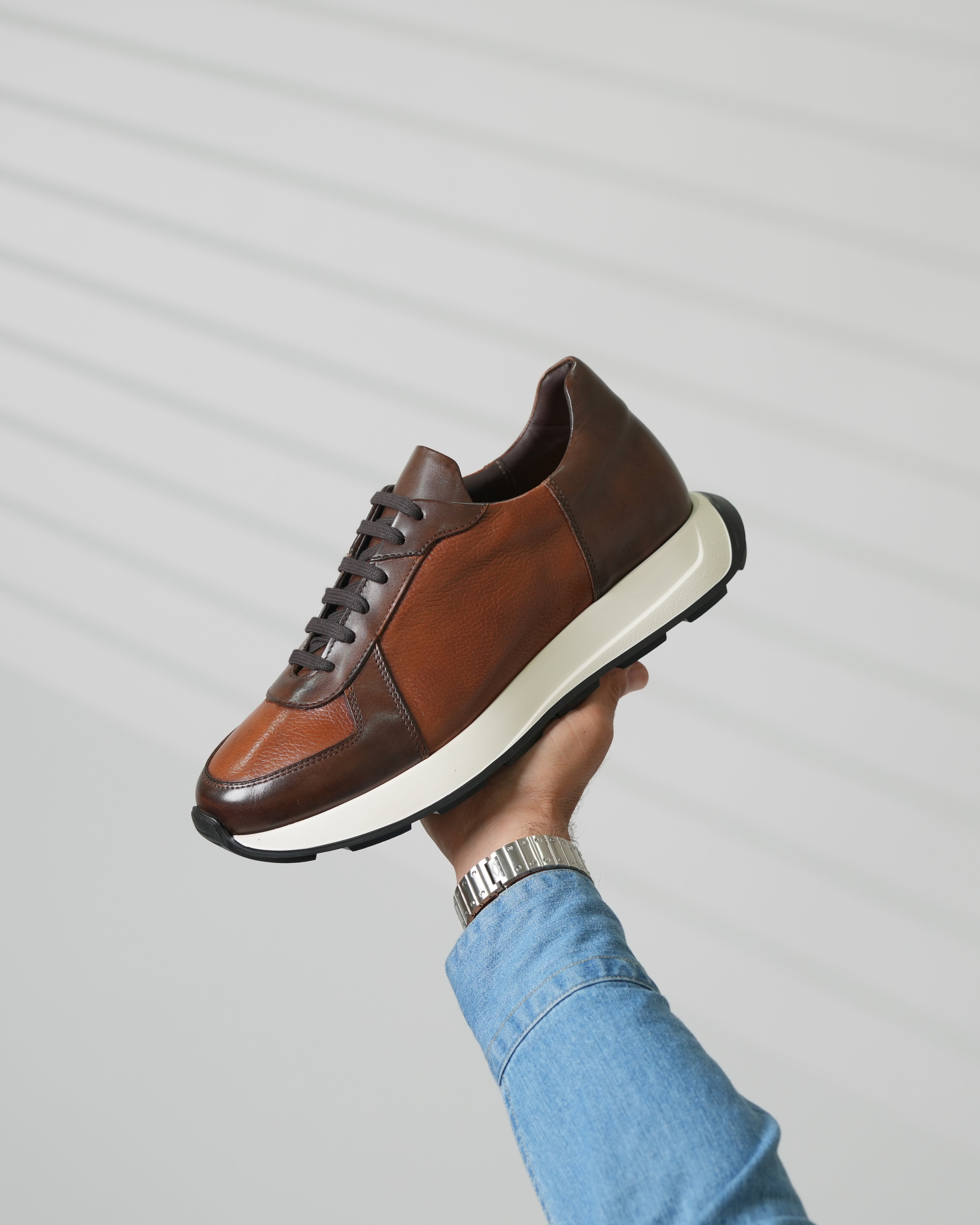 Sneakers di lusso SHALAPI Milano 1.1 da uomo color cammello