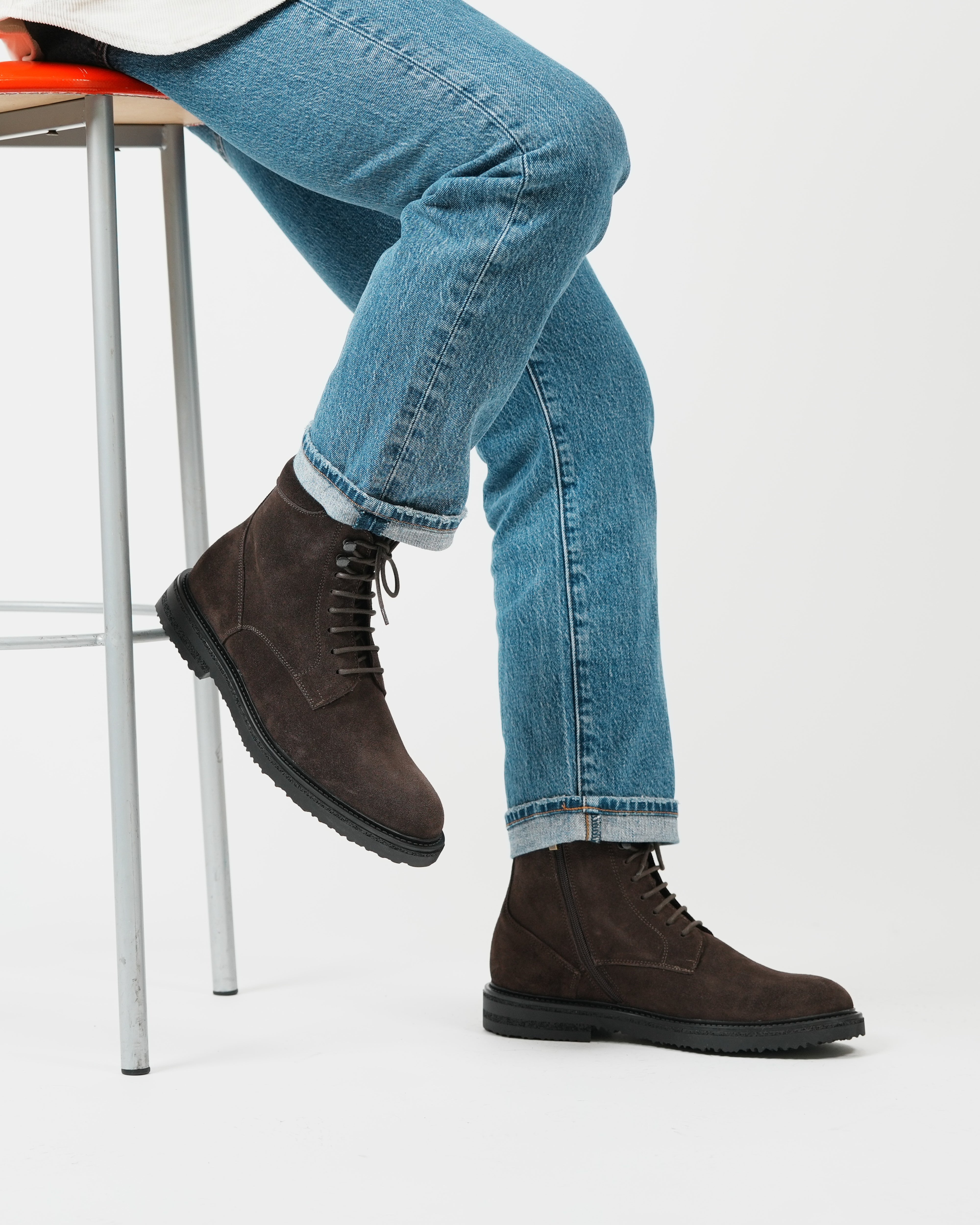 Stivali di lusso SHALAPI Maserati 1.1 in pelle scamosciata marrone