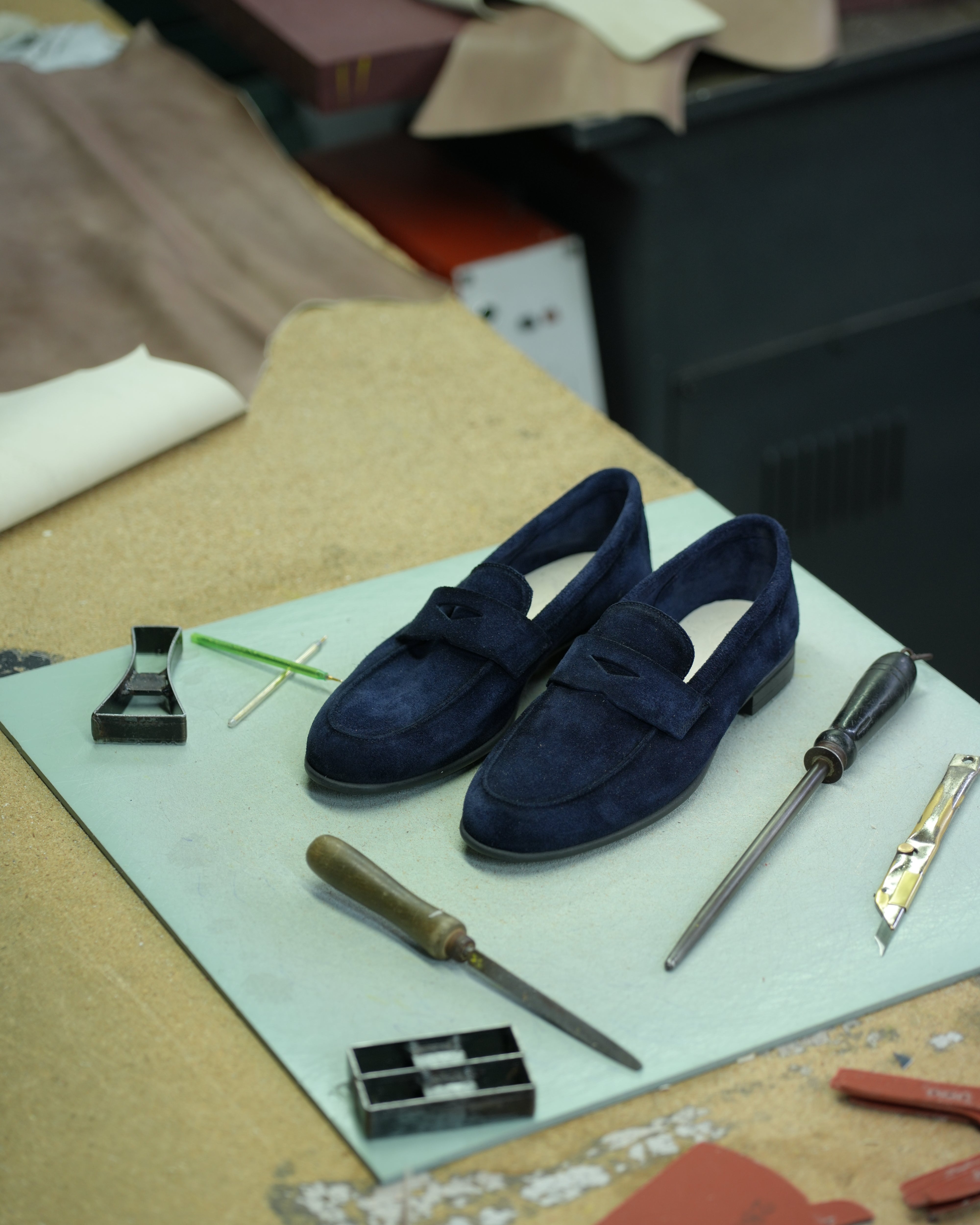 Mocasines Marechiaro de ante azul