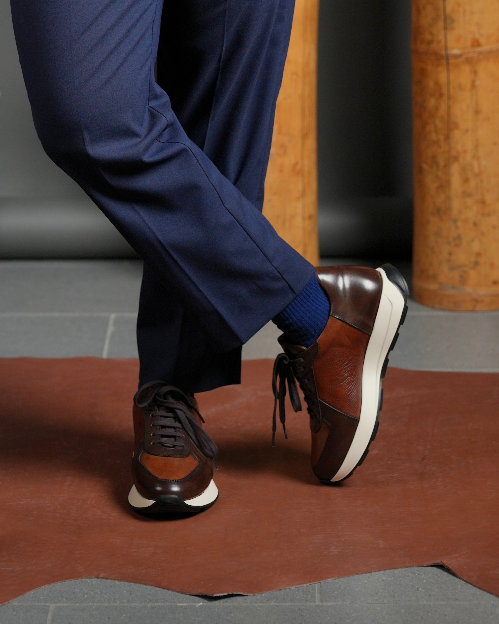 Sneakers di lusso SHALAPI Milano 1.1 da uomo color cammello