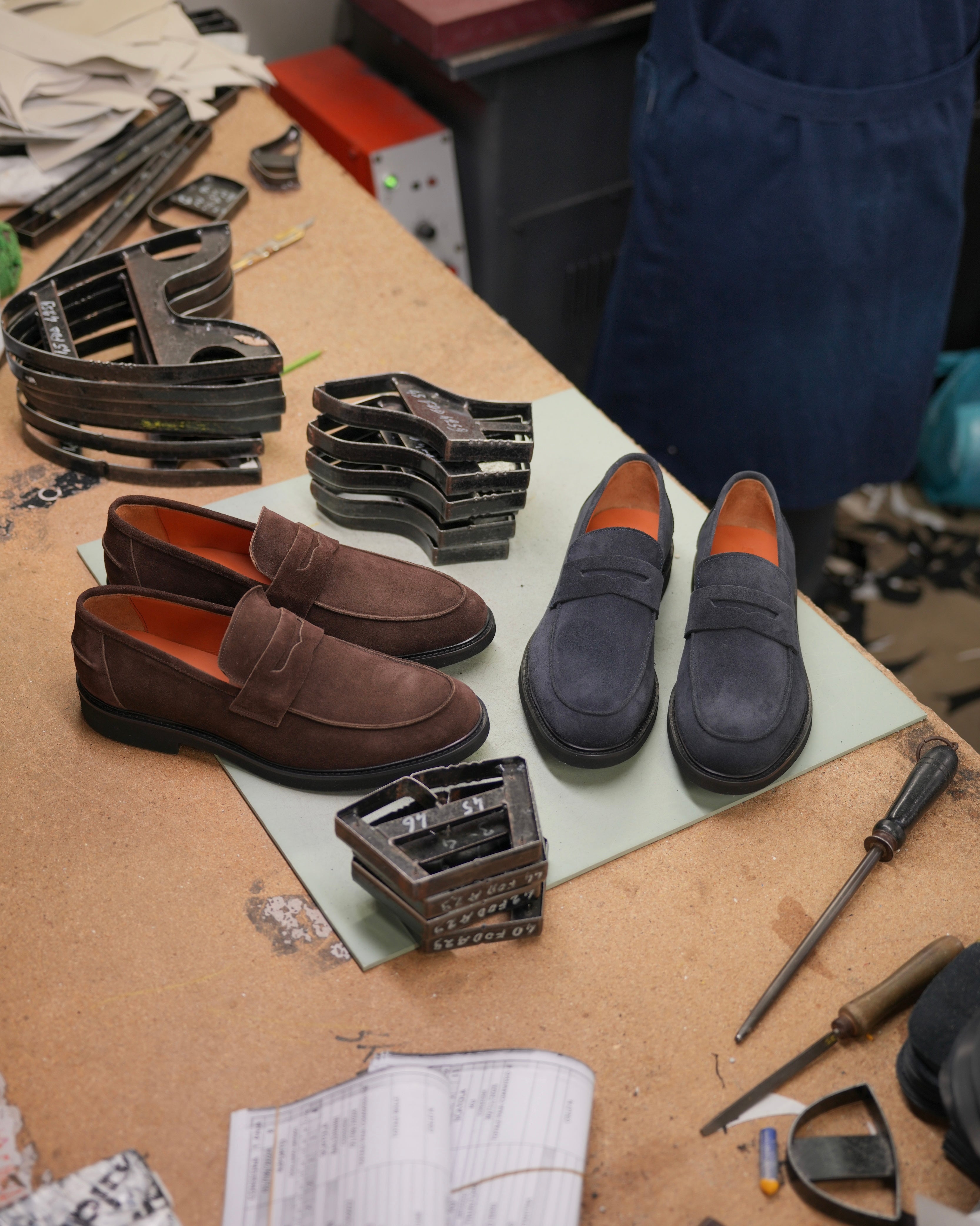 SHALAPI italian penny loafers for men in suede brown