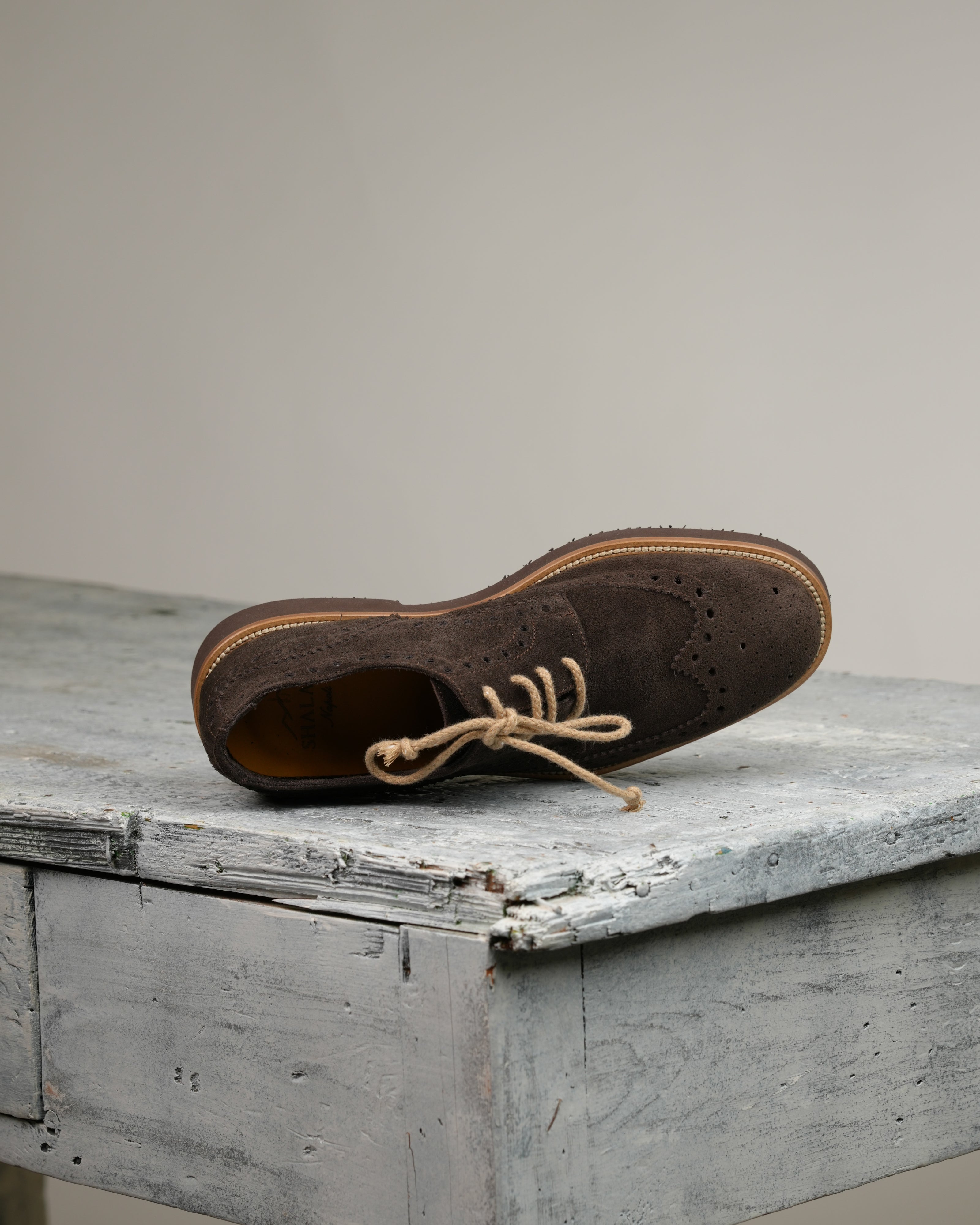 Ponente – Zapato brogue Oxford de ante marrón