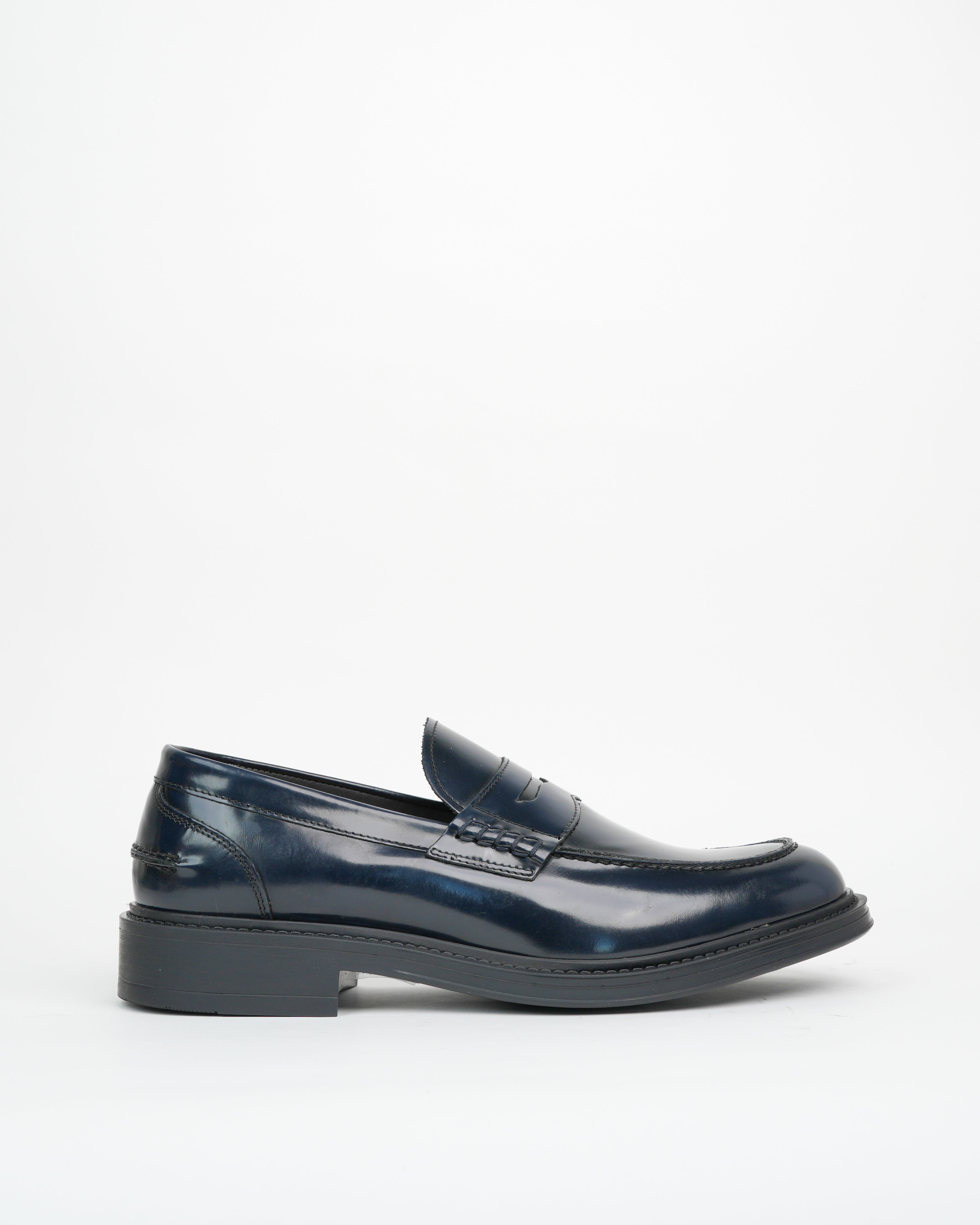 Mocassini penny SHALAPI Chester 1.1 da uomo blu lucido
