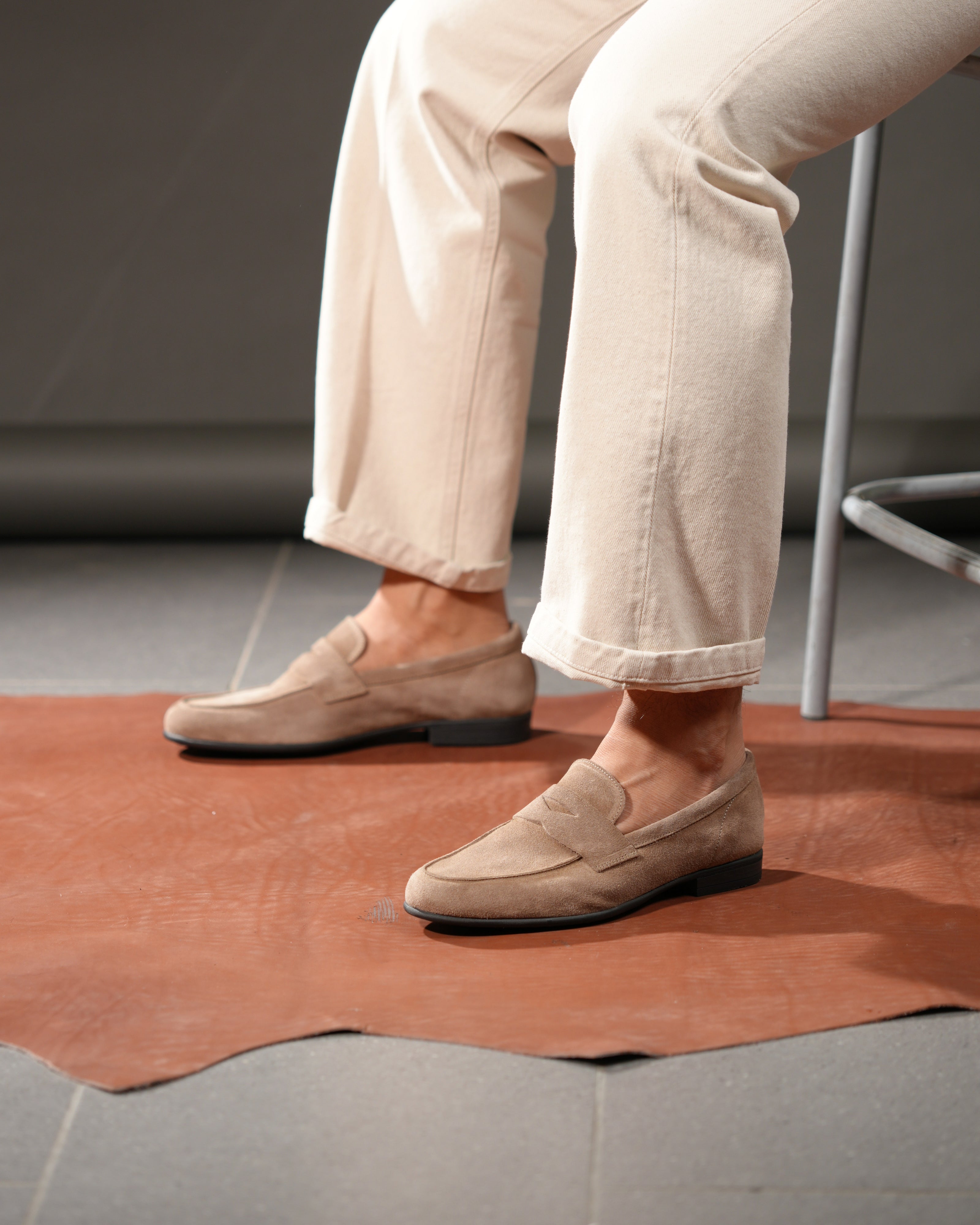 Mocassini Marechiaro in camoscio beige