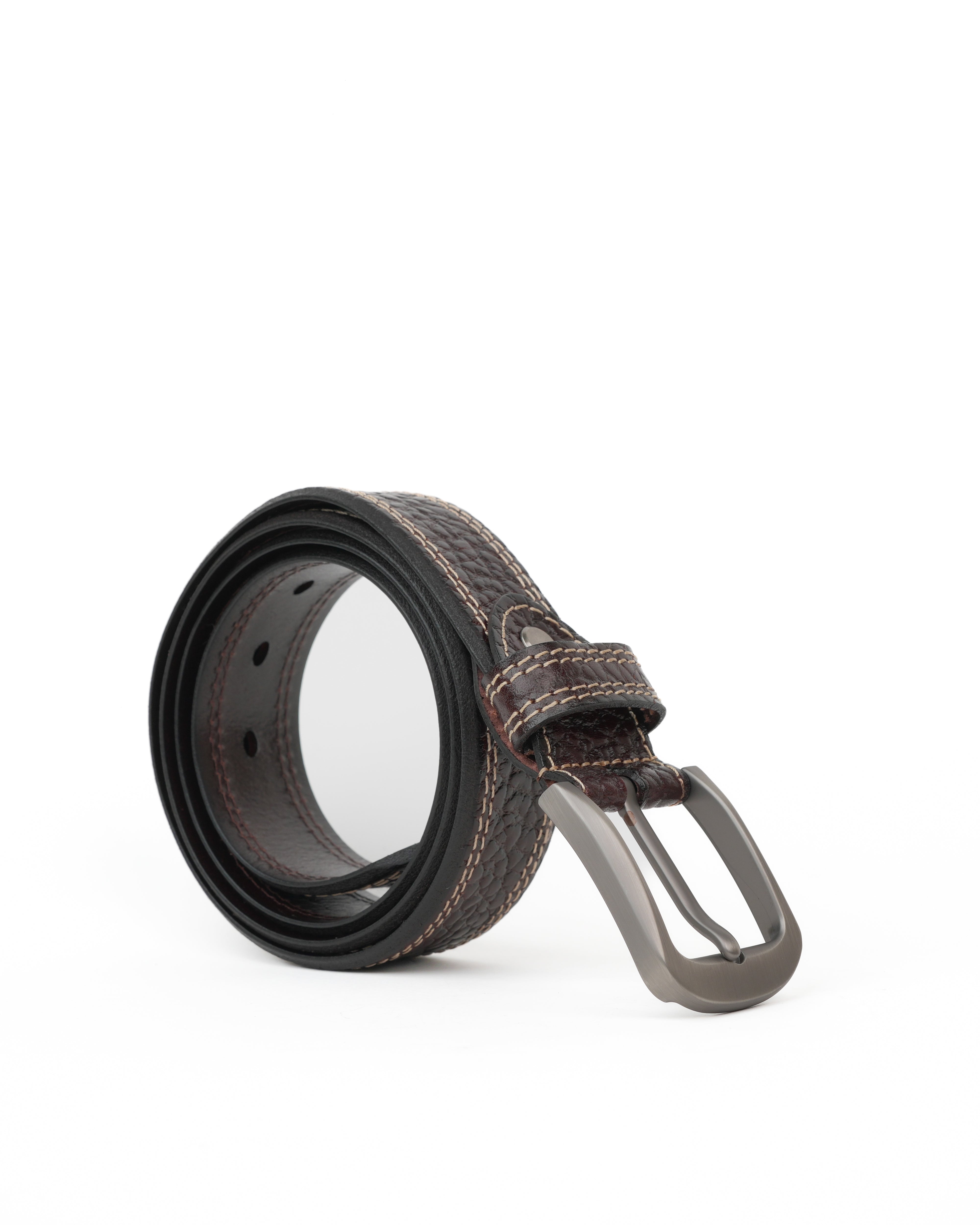 SHALAPI Cinture in vera pelle per jeans in nero