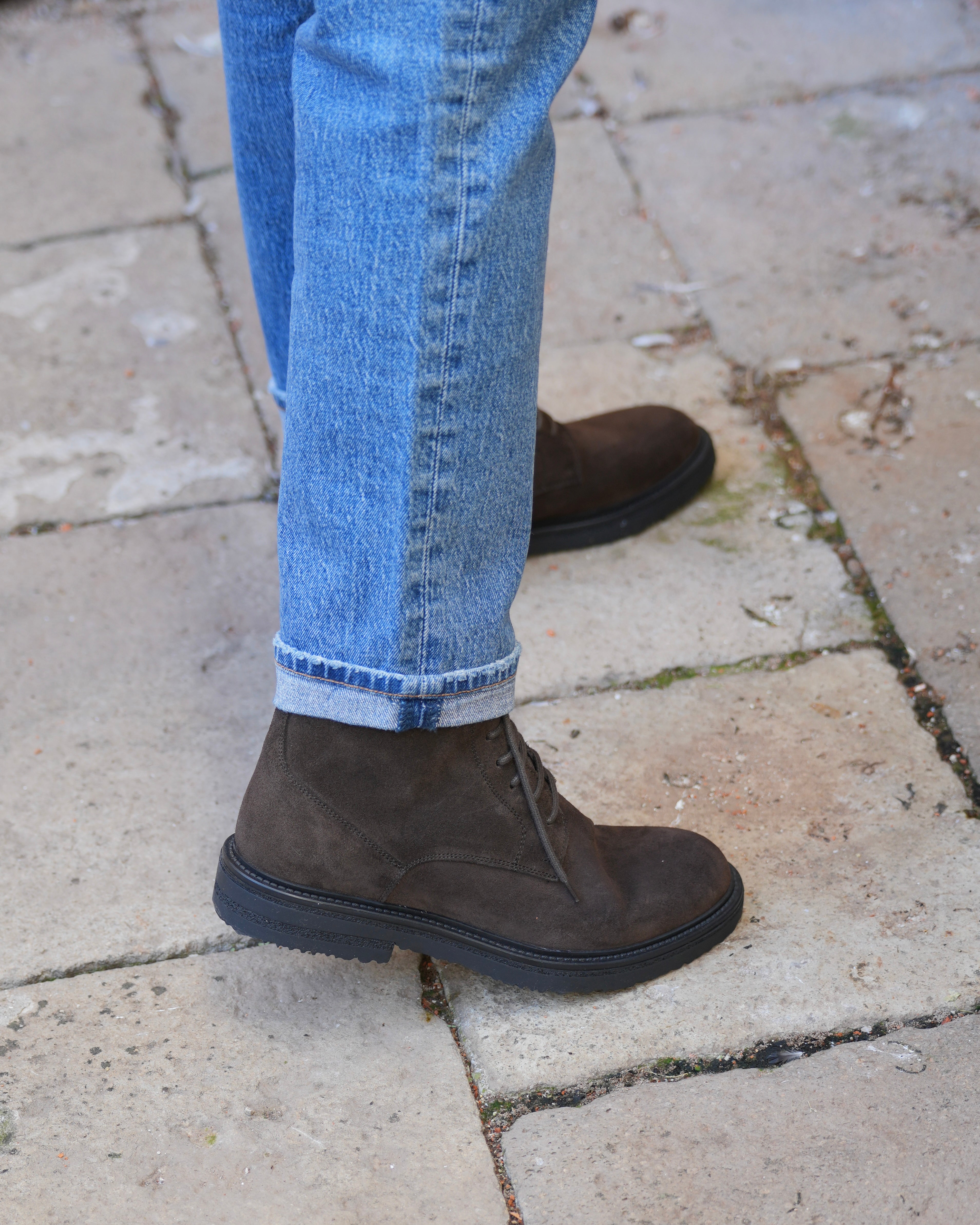 Stivali di lusso SHALAPI Maserati 1.1 in pelle scamosciata marrone 