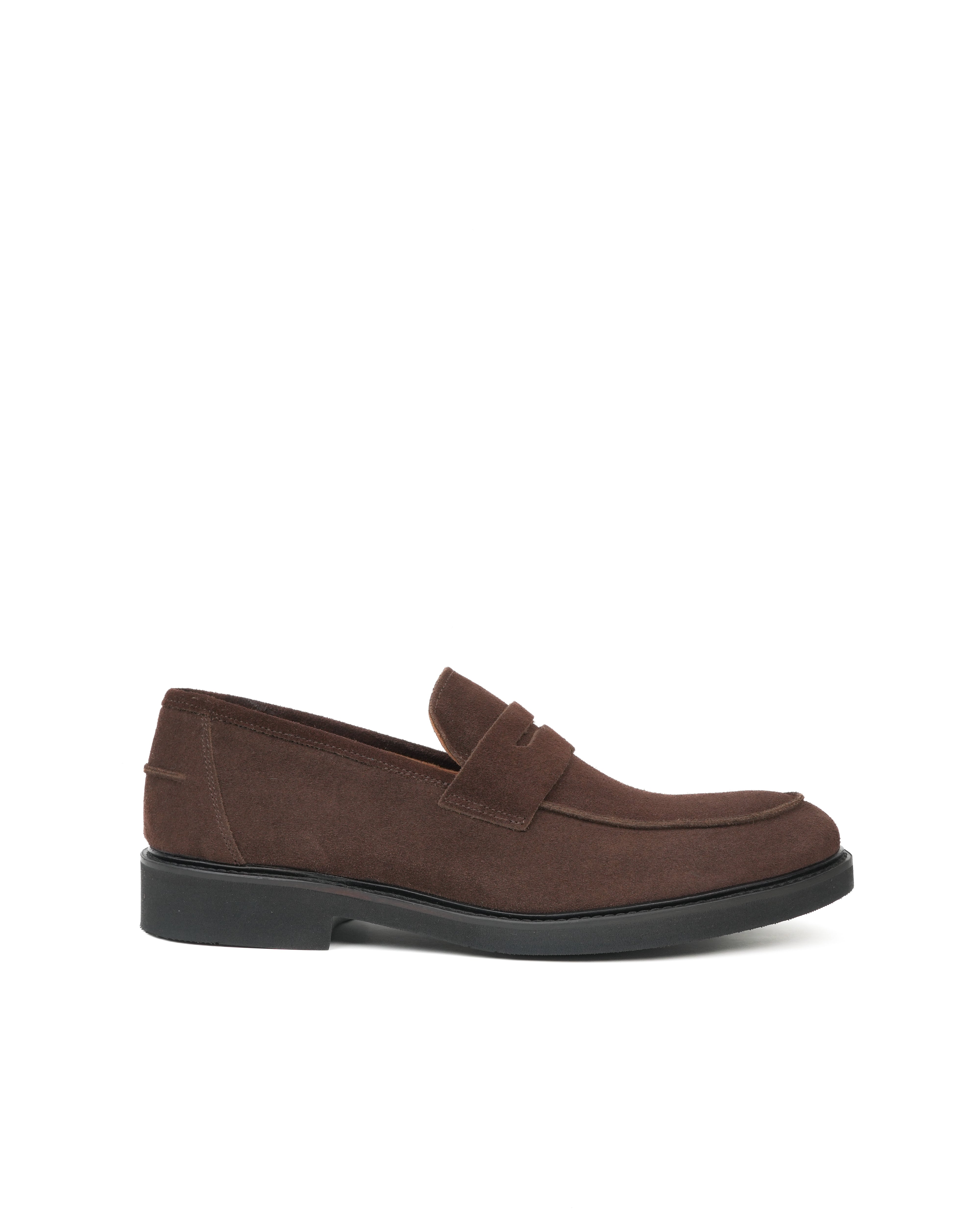SHALAPI italian penny loafers for men in suede brown