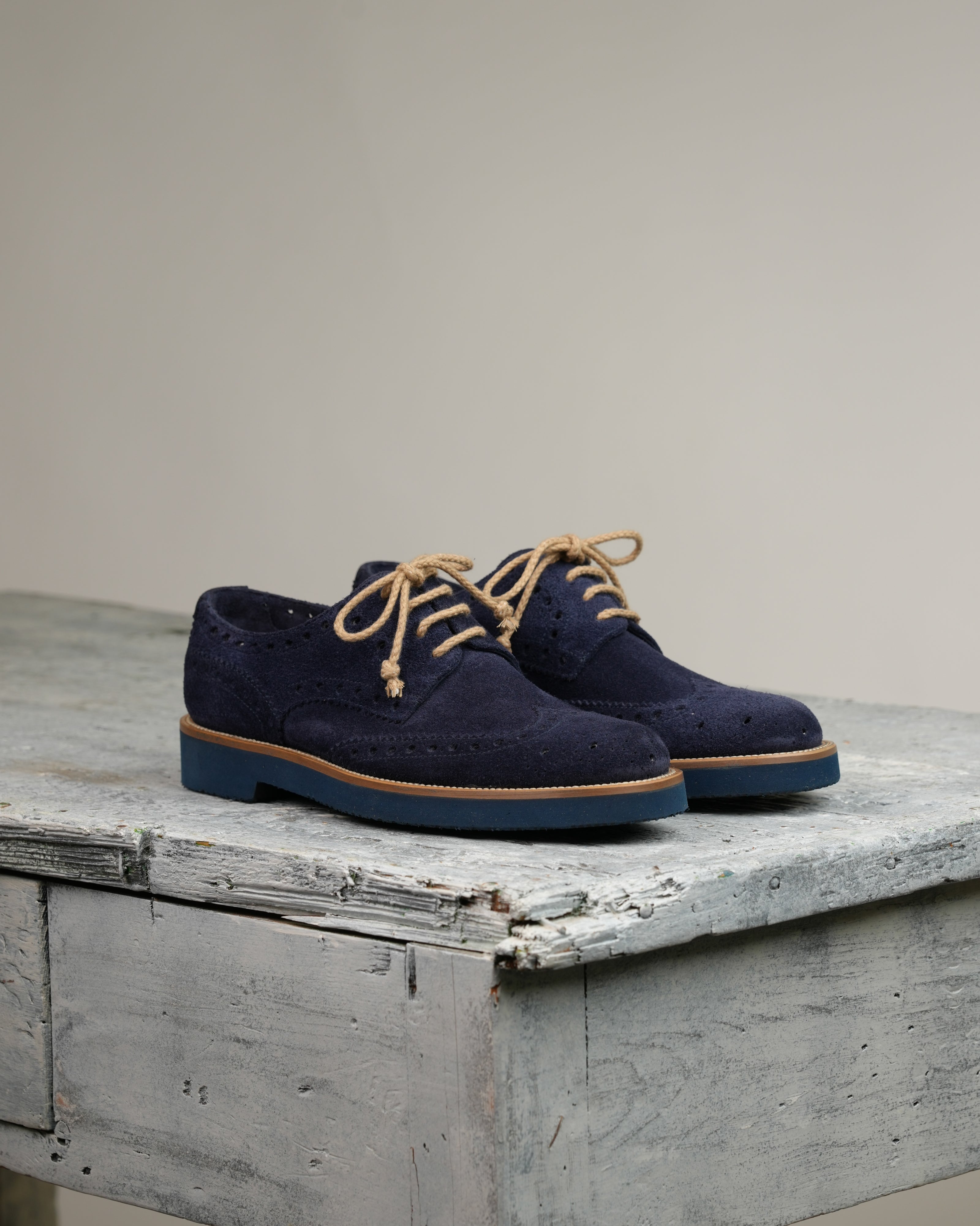 Ponente – Brogue Oxford de ante azul