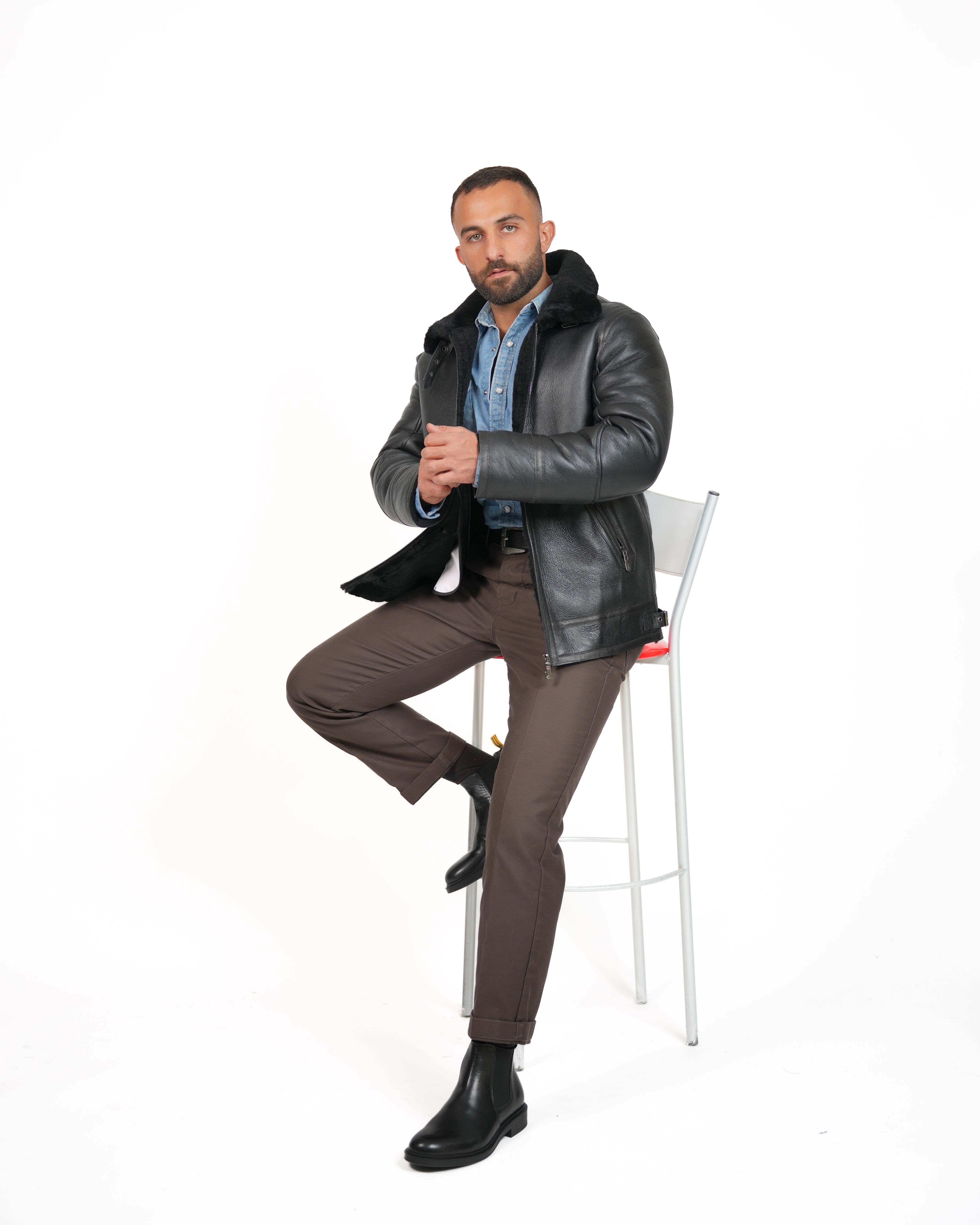 Giacca in shearling SHALAPI Firenze Noir