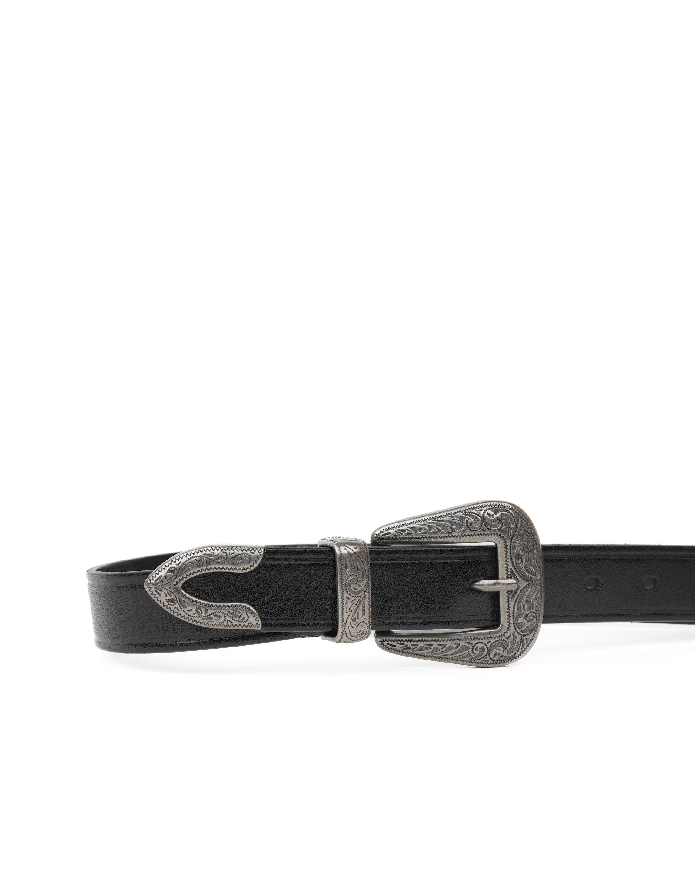 SHALAPI Cinture in vera pelle nera