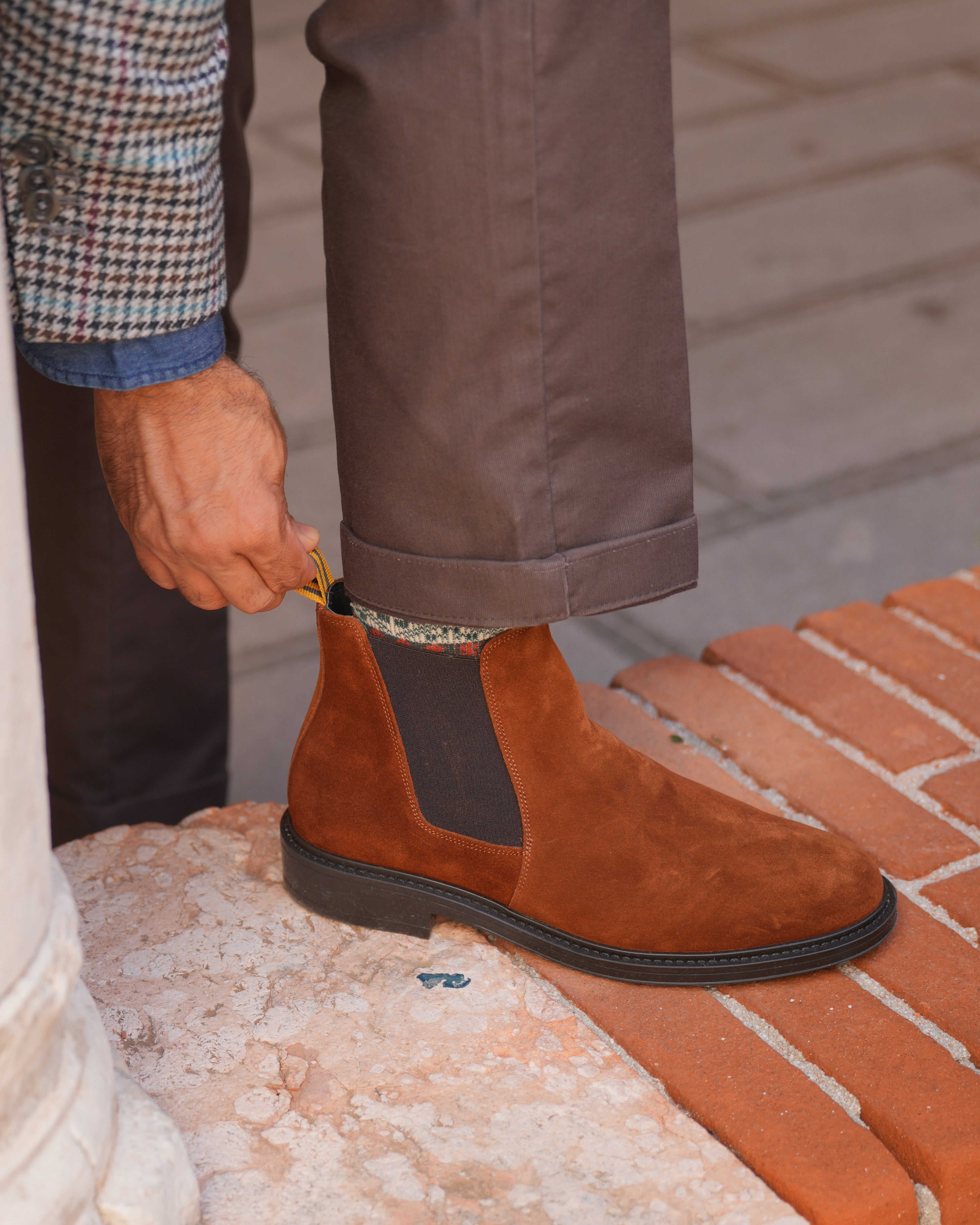 Stivali da strada di lusso SHALAPI 1.1 in camoscio cammello