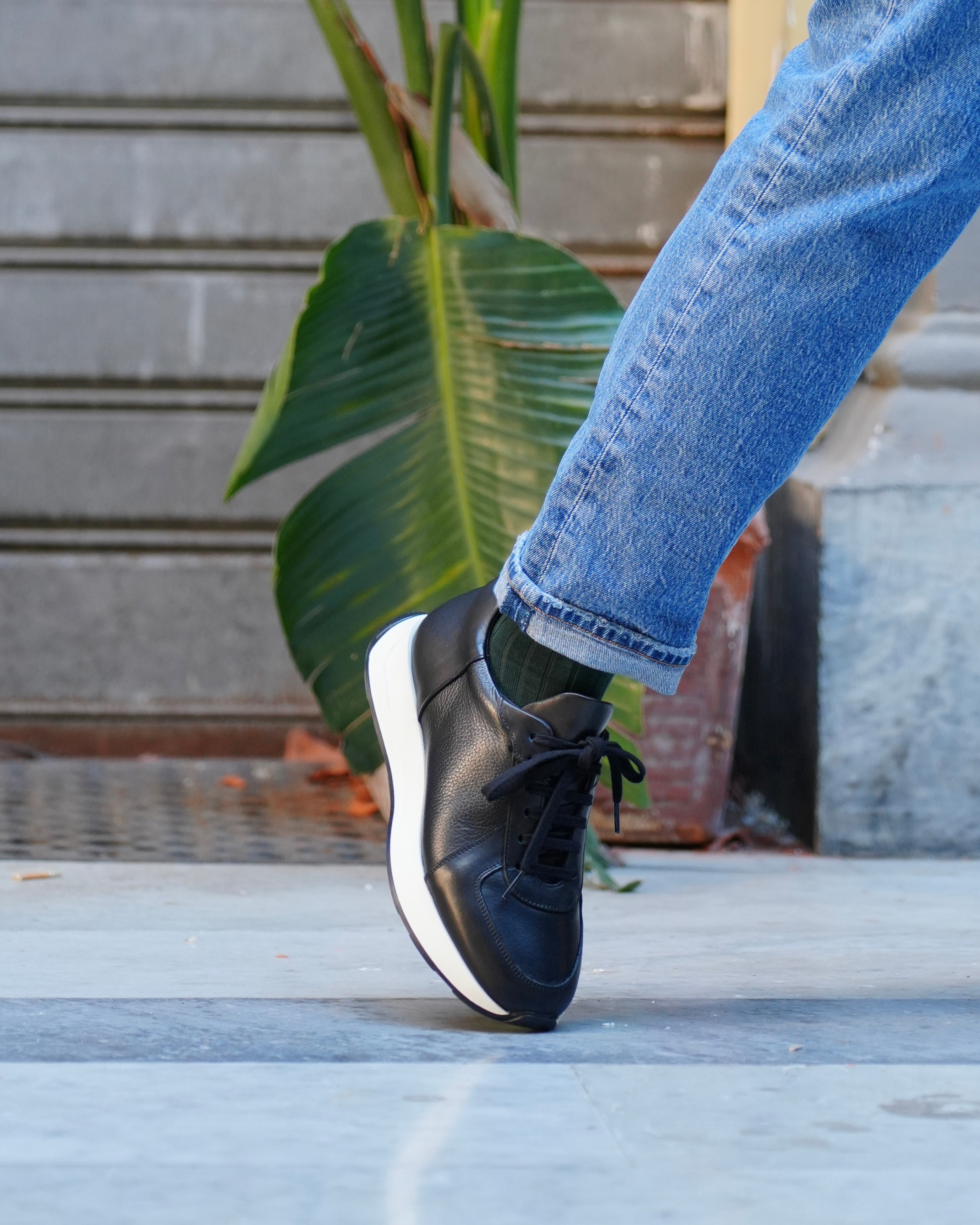 Sneakers di lusso SHALAPI MILANO 1.1 da uomo in pelle nera