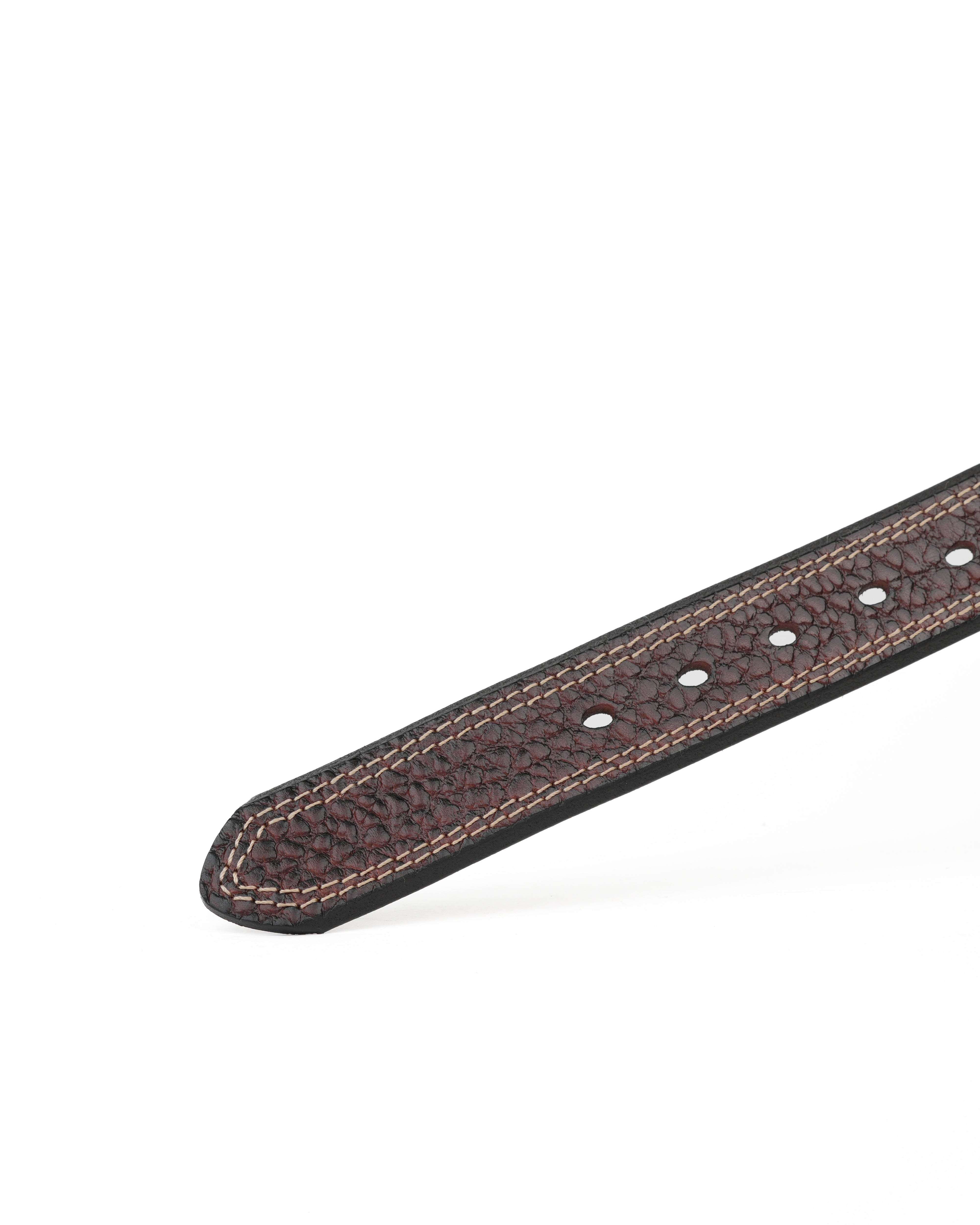 SHALAPI Cinture in vera pelle per jeans in nero