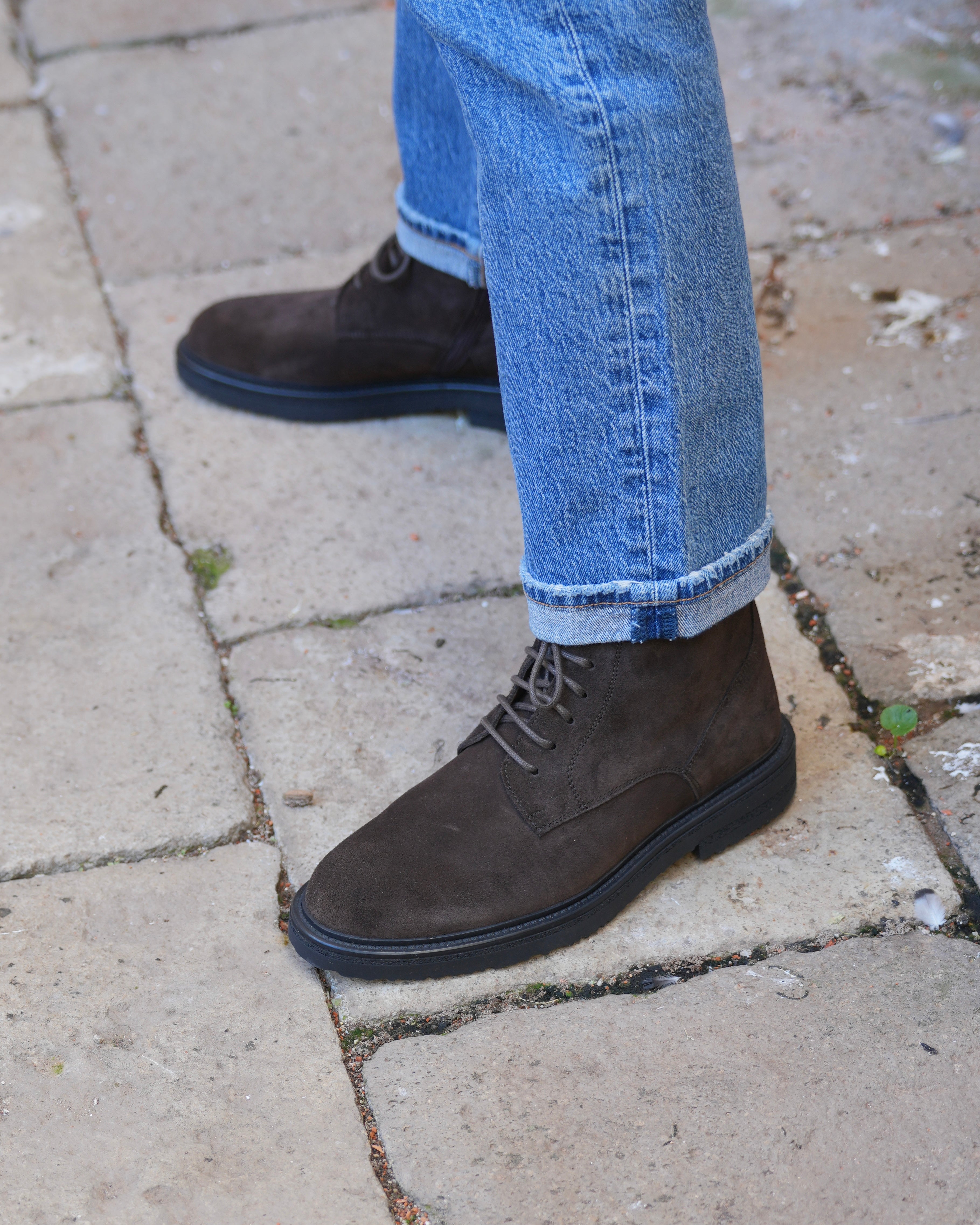 Stivali di lusso SHALAPI Maserati 1.1 in pelle scamosciata marrone 