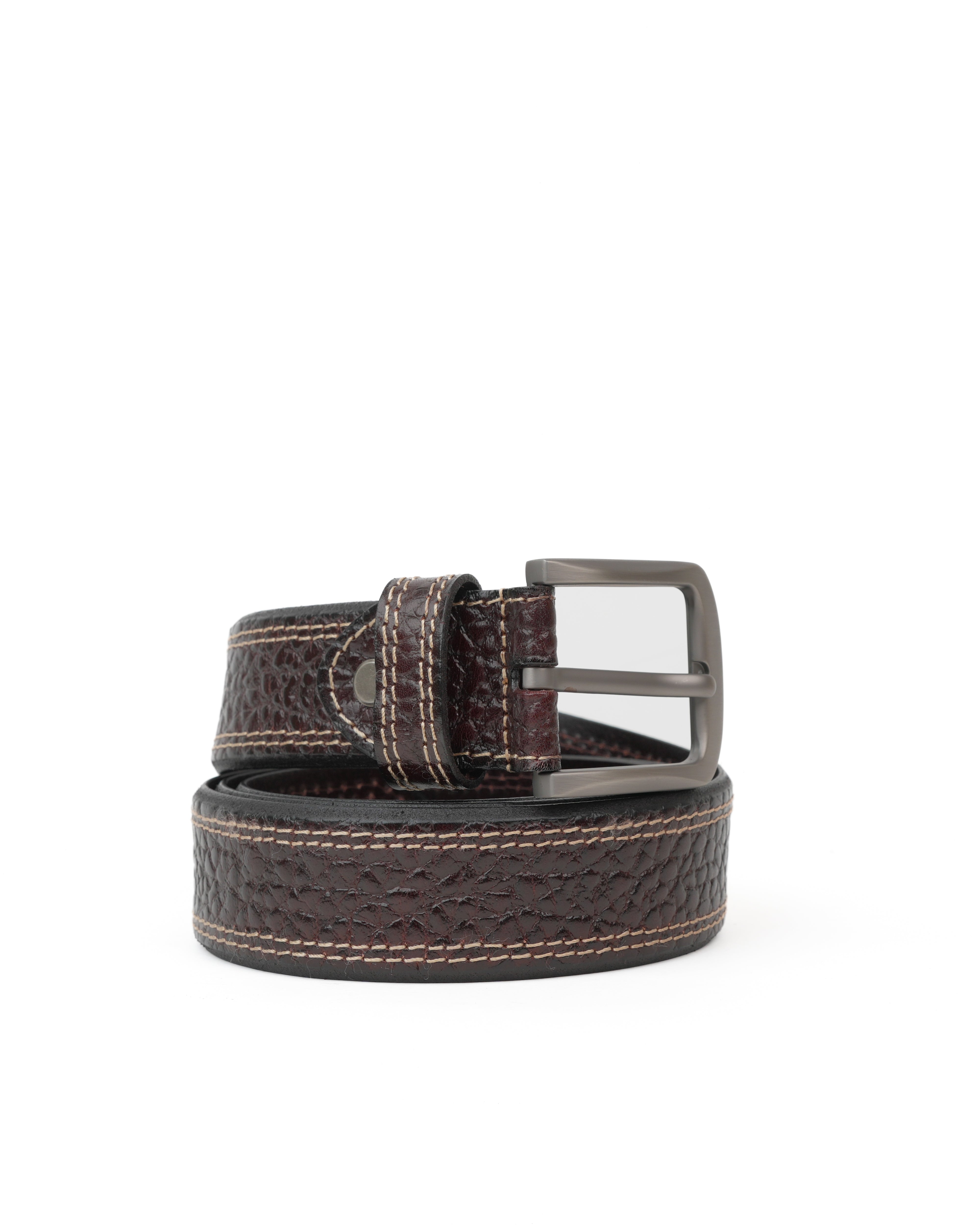 SHALAPI Cinture in vera pelle per jeans in nero