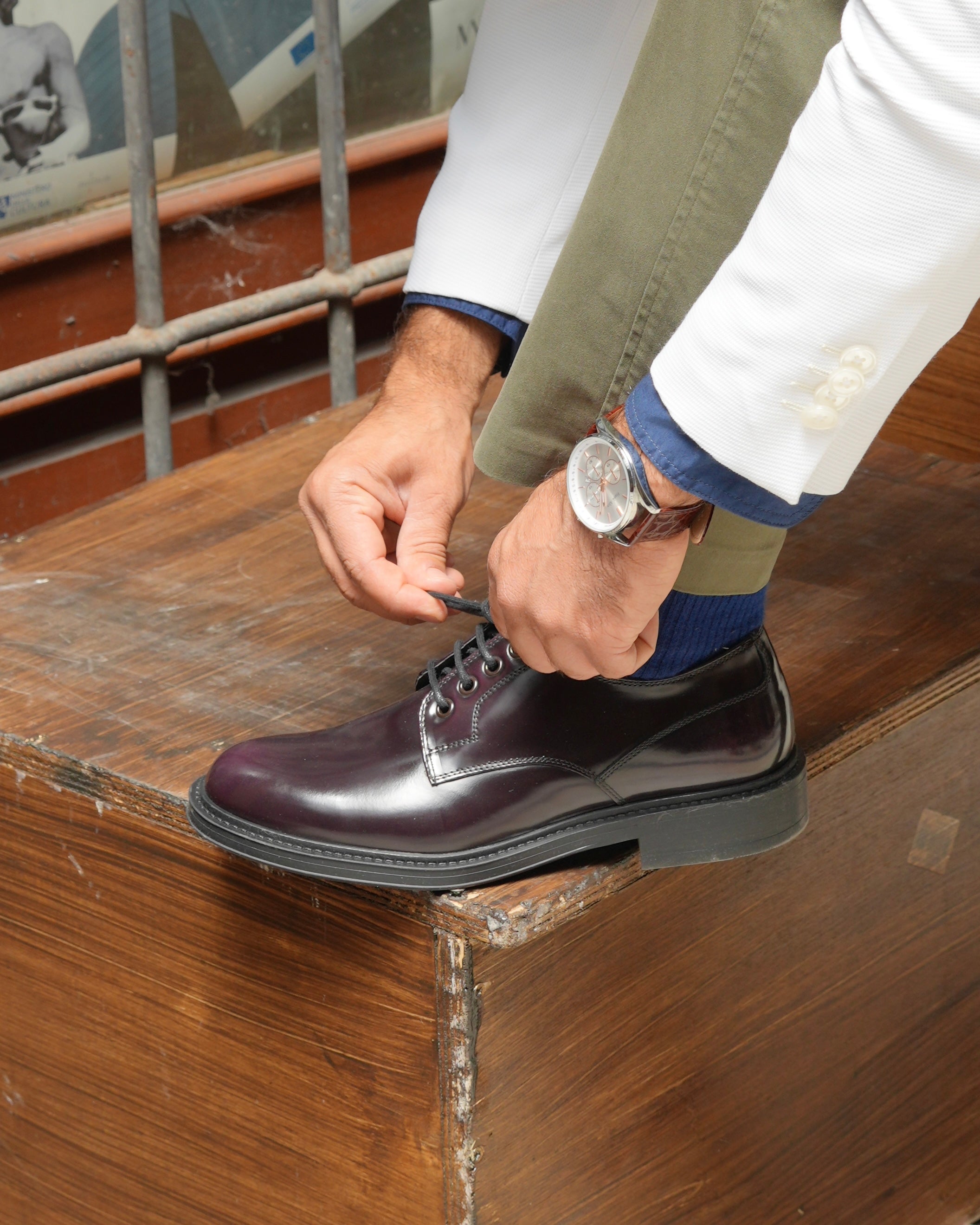 Scarpe Derby di lusso SHALAPI LEO 1.1 in Burdó