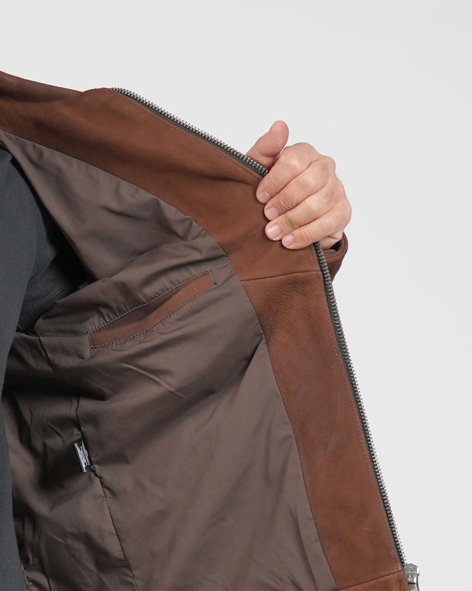 Giacca in pelle di vitello nabuk SHALAPI Modena