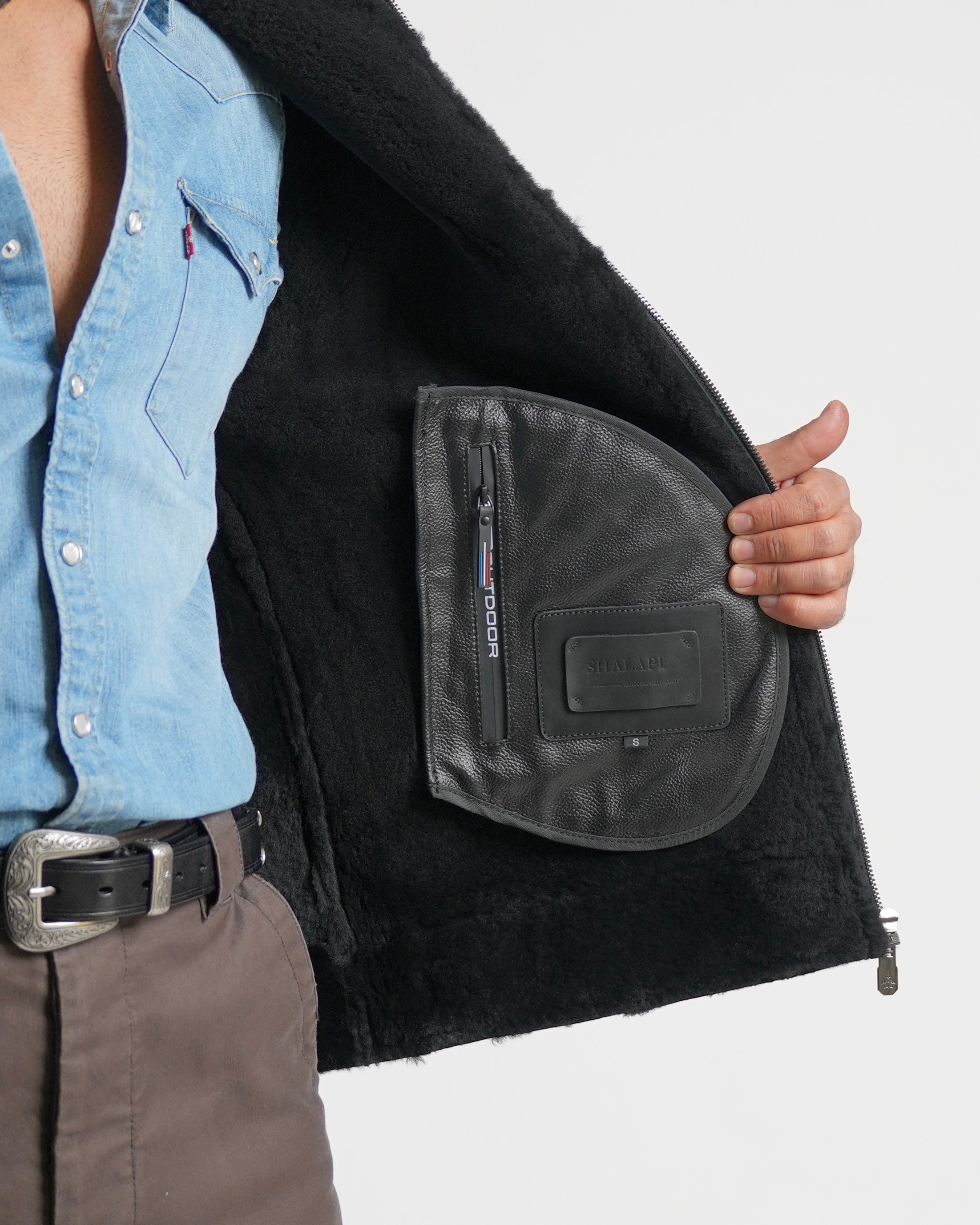 Giacca in shearling SHALAPI Firenze Noir