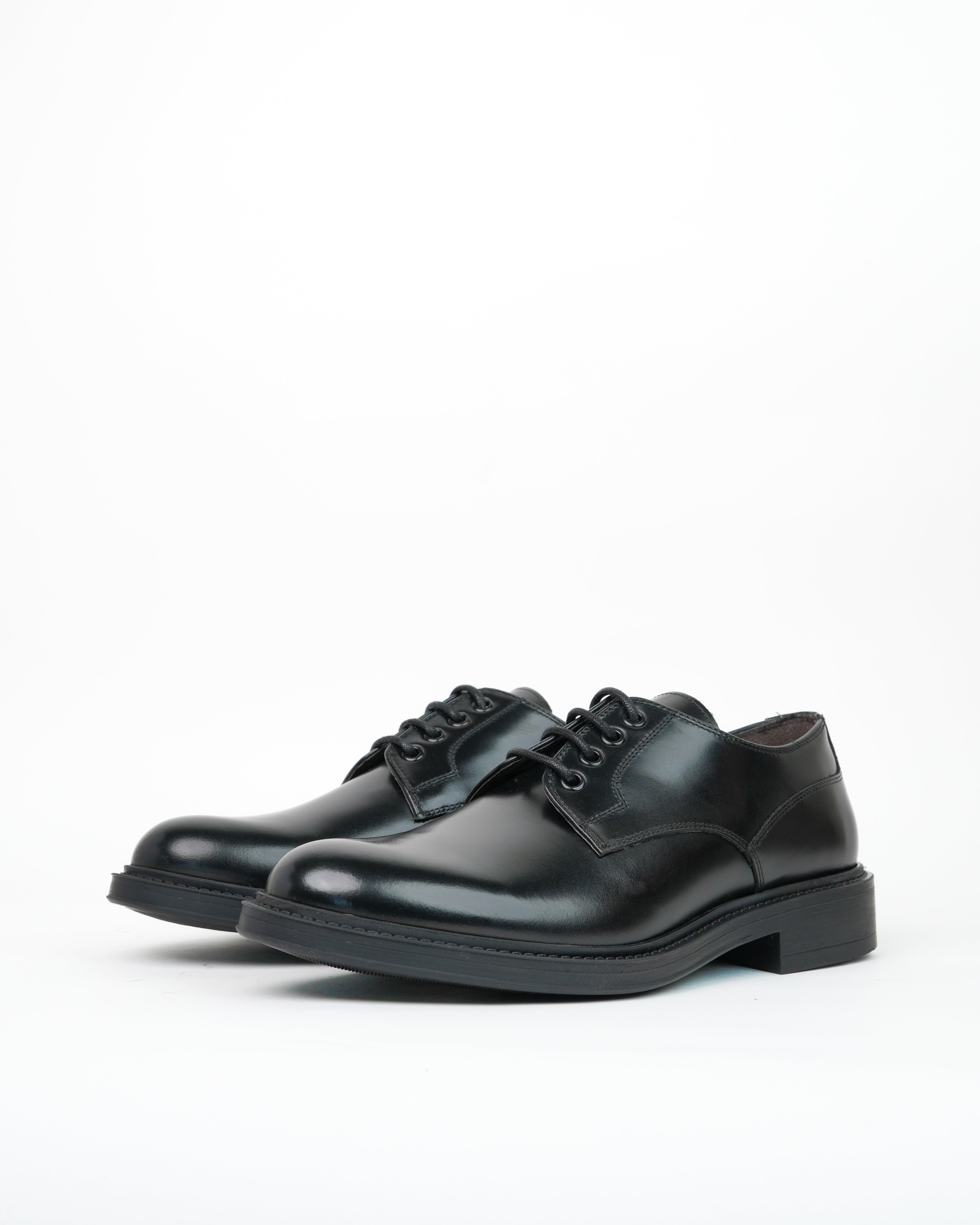 Scarpe Derby di lusso SHALAPI LEO 1.1 in nero lucido