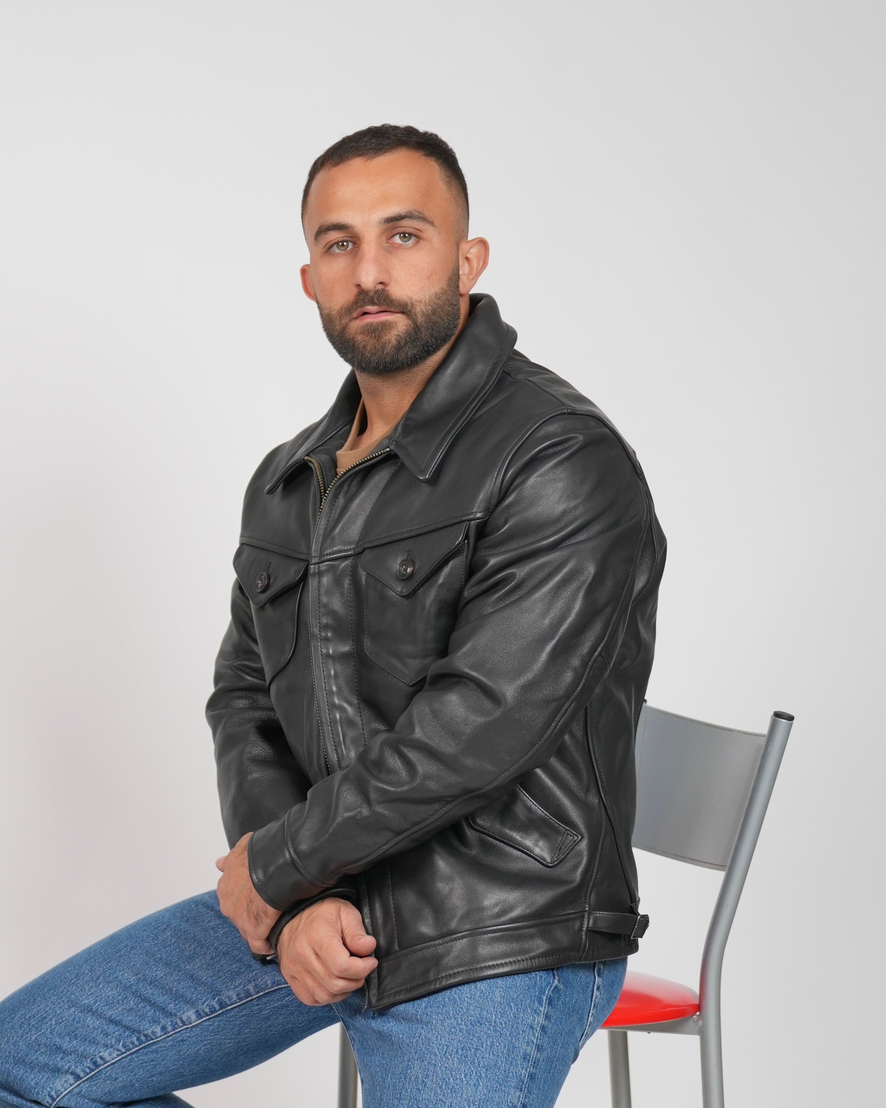 Giacca in pelle di vitello Shalapi Roma Executive